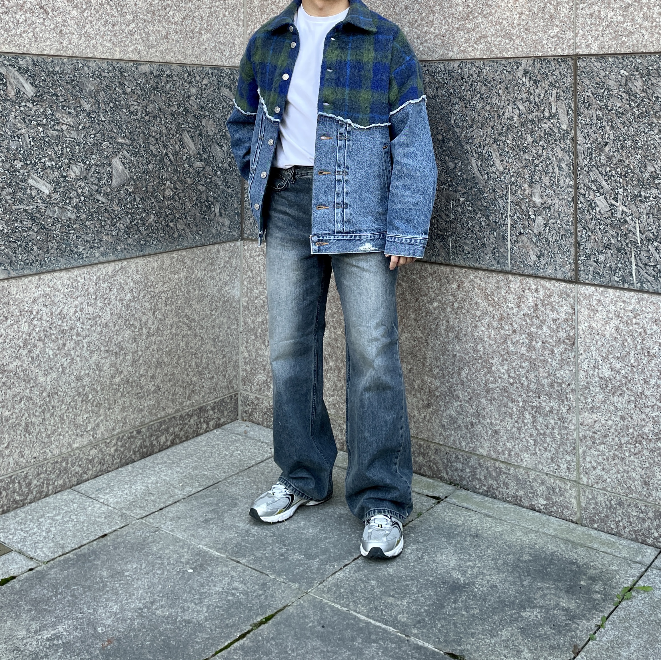 [KREAM 단독] ADSB Andersson Bell x Levi's Women Spliced Trucker Indigo Green - 24FW 착용 스타일