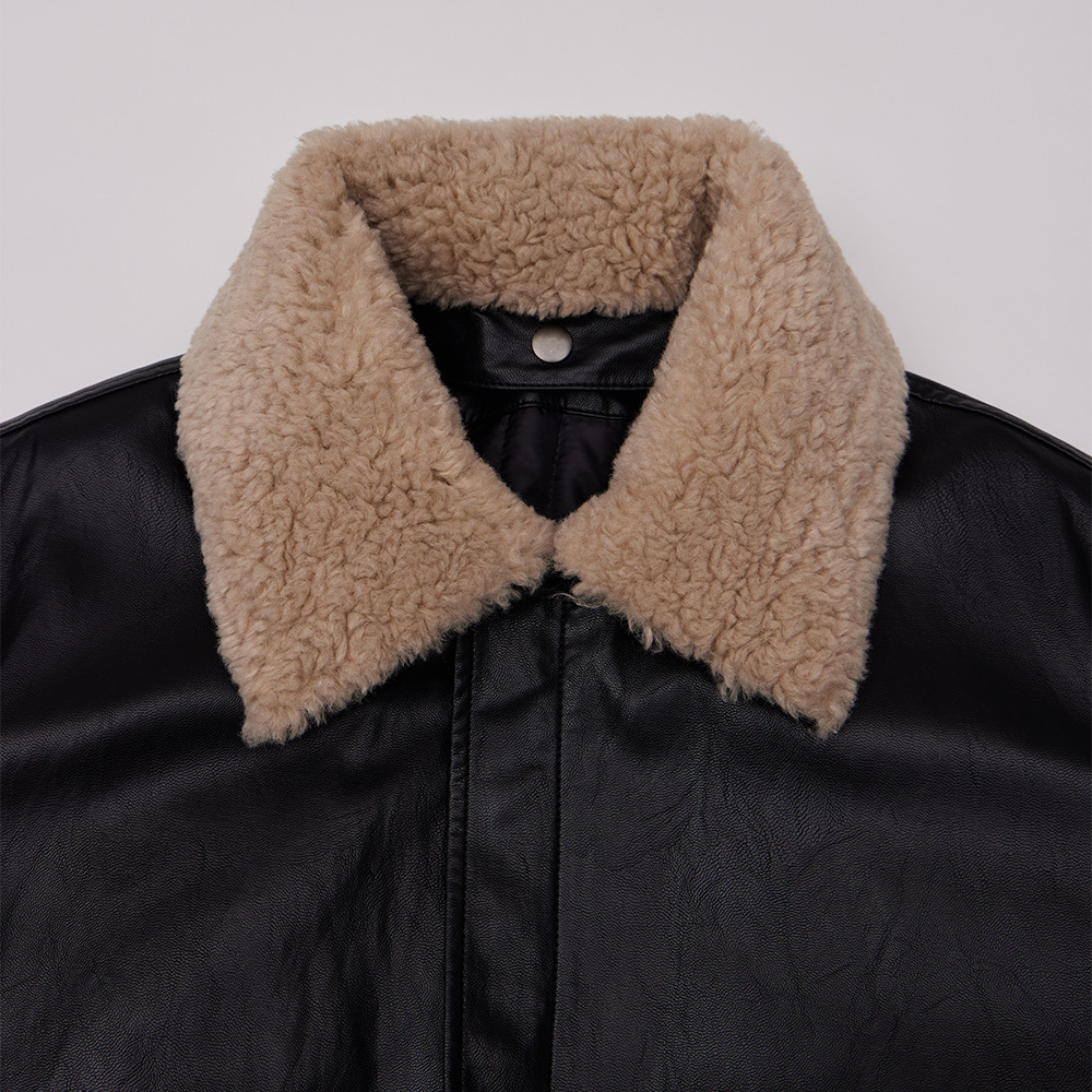 필더스 여성 퍼 칼라 플라이트 점퍼 블랙(Fielders Fur Collar Flight Jumper Black) - 4