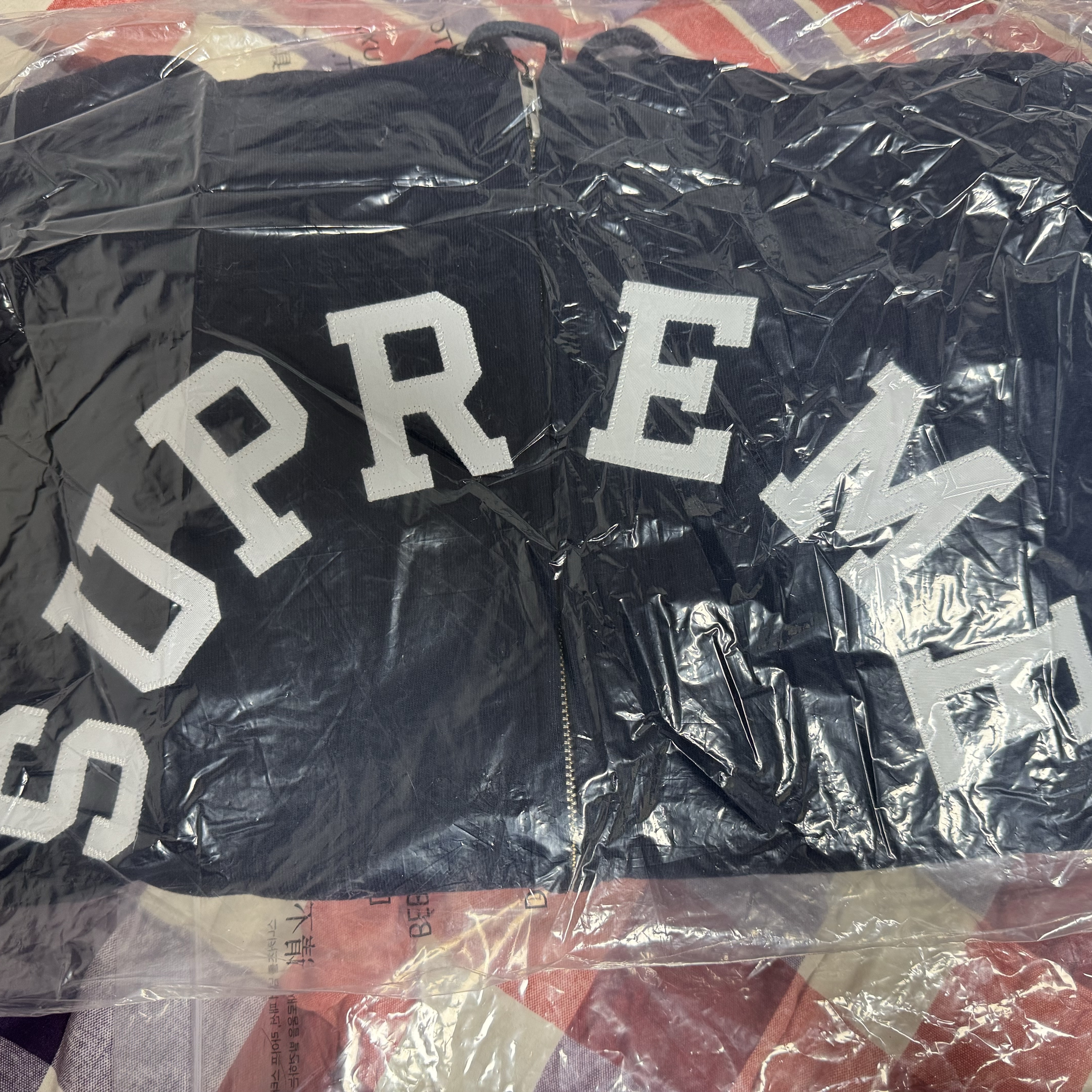 Supreme x Champion Zip Up Hooded Sweatshirt Navy - 24SS 착용 스타일