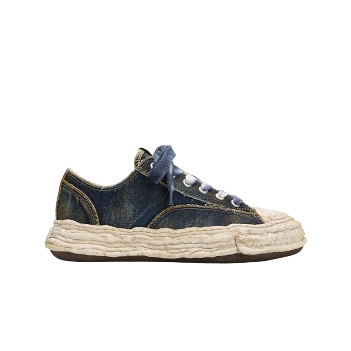메종 미하라 야스히로 피터슨23 OG 솔 워시드 데님 로우탑 스니커즈 블루(Maison Mihara Yasuhiro Peterson23 OG Sole Washed Denim Low-top Sneakers Blue)