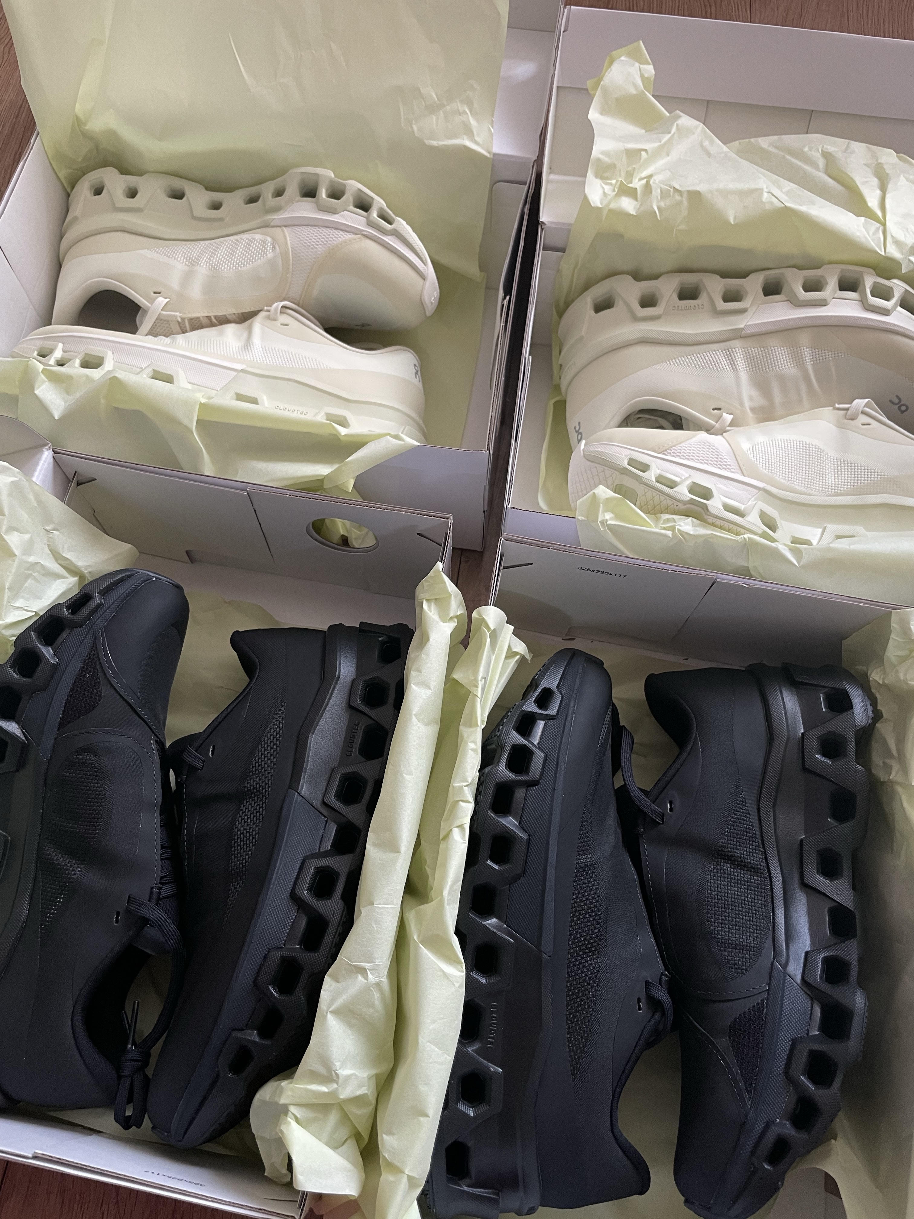 (W) On Running x Post Archive Faction (Paf) Cloudmonster 2 Black Magnet, (W) On Running x Post Archive Faction (Paf) Cloudmonster 2 Seedling White 착용 스타일