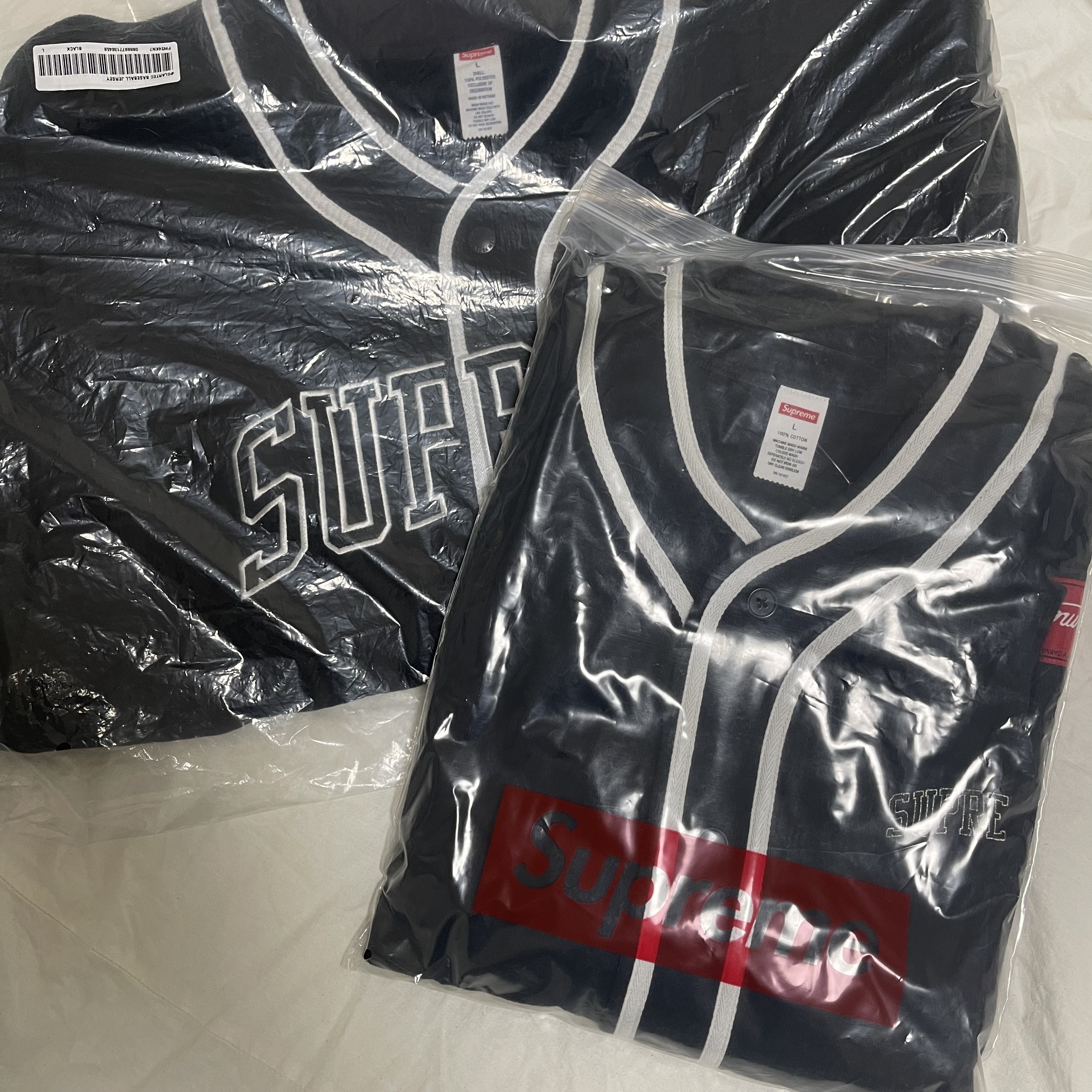 Supreme Polartec Baseball Jersey Black - 24FW 착용 스타일