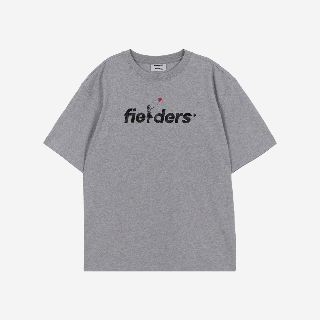 필더스 여성 벌룬 하트 스텐실 티 멜란지 그레이(Fielders Woman Balloon Heart Stencil T-Shirts Melange Gray) - 2