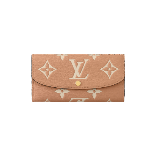 (W) Louis Vuitton Emilie Wallet Monogram Empreinte Arizona Cream