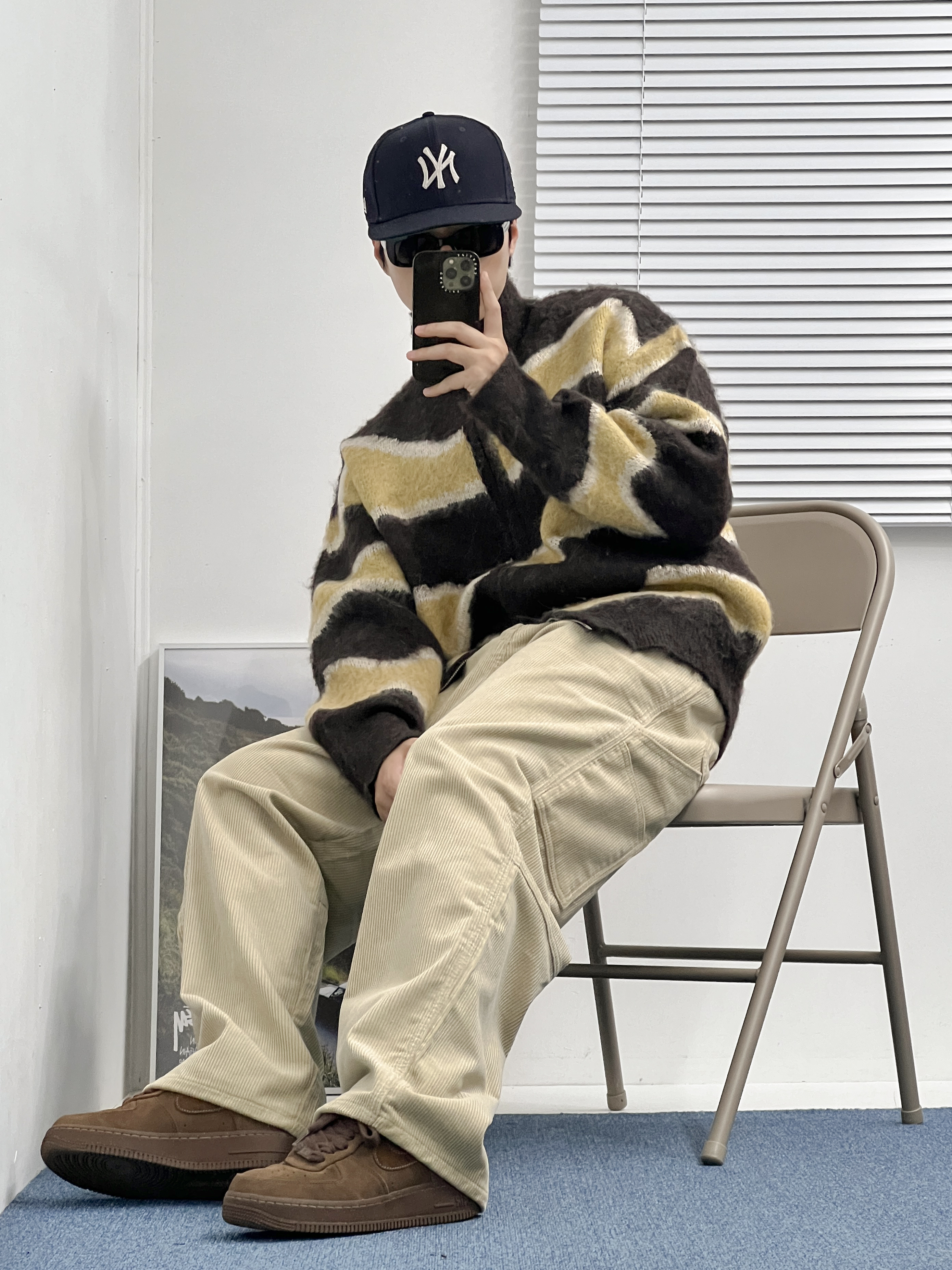 (W) Nike Air Force 1 '07 Cacao Wow, Thisisneverthat x New Era x MLB New York Yankees 59Fifty Classic Navy 착용 스타일 - 2