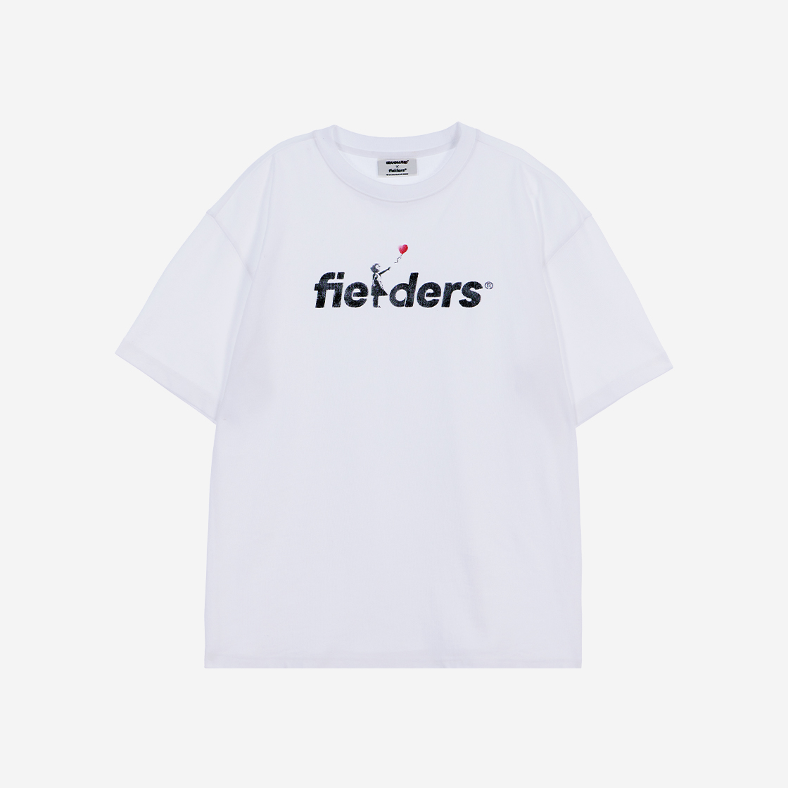 필더스 남성 벌룬 하트 스텐실 티 화이트(Fielders Man Balloon Heart Stencil T-Shirts White) - 2