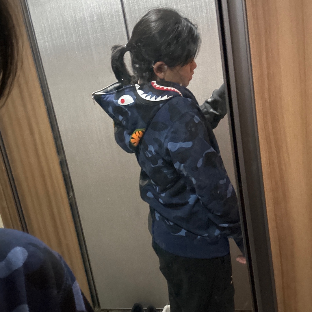 BAPE Color Camo Separate Shark Full Zip Hoodie Black Navy 착용 스타일