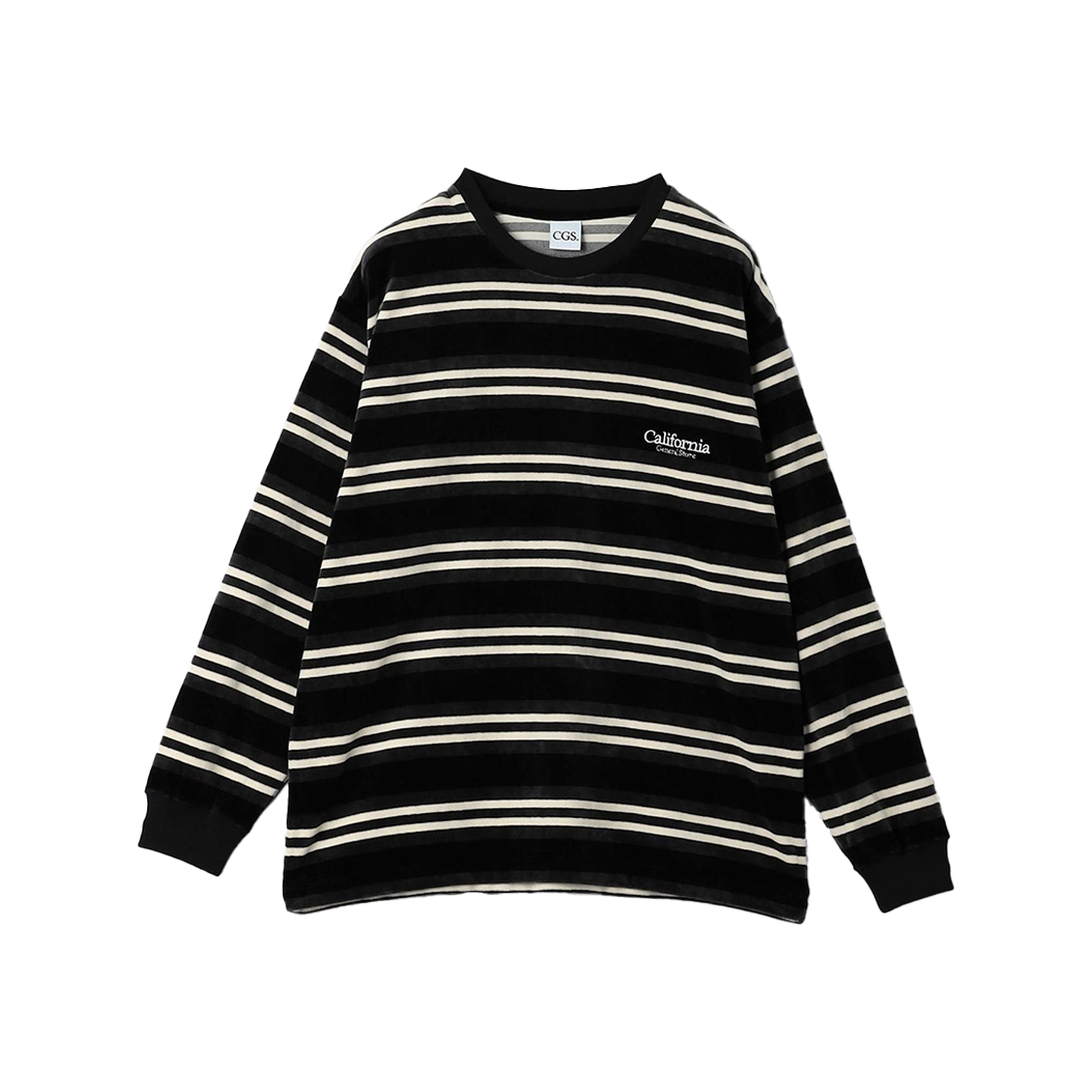 KM4DTSLCG20BK [KREAM 단독] California General Store Velour Border Crew Neck Black - 24FW