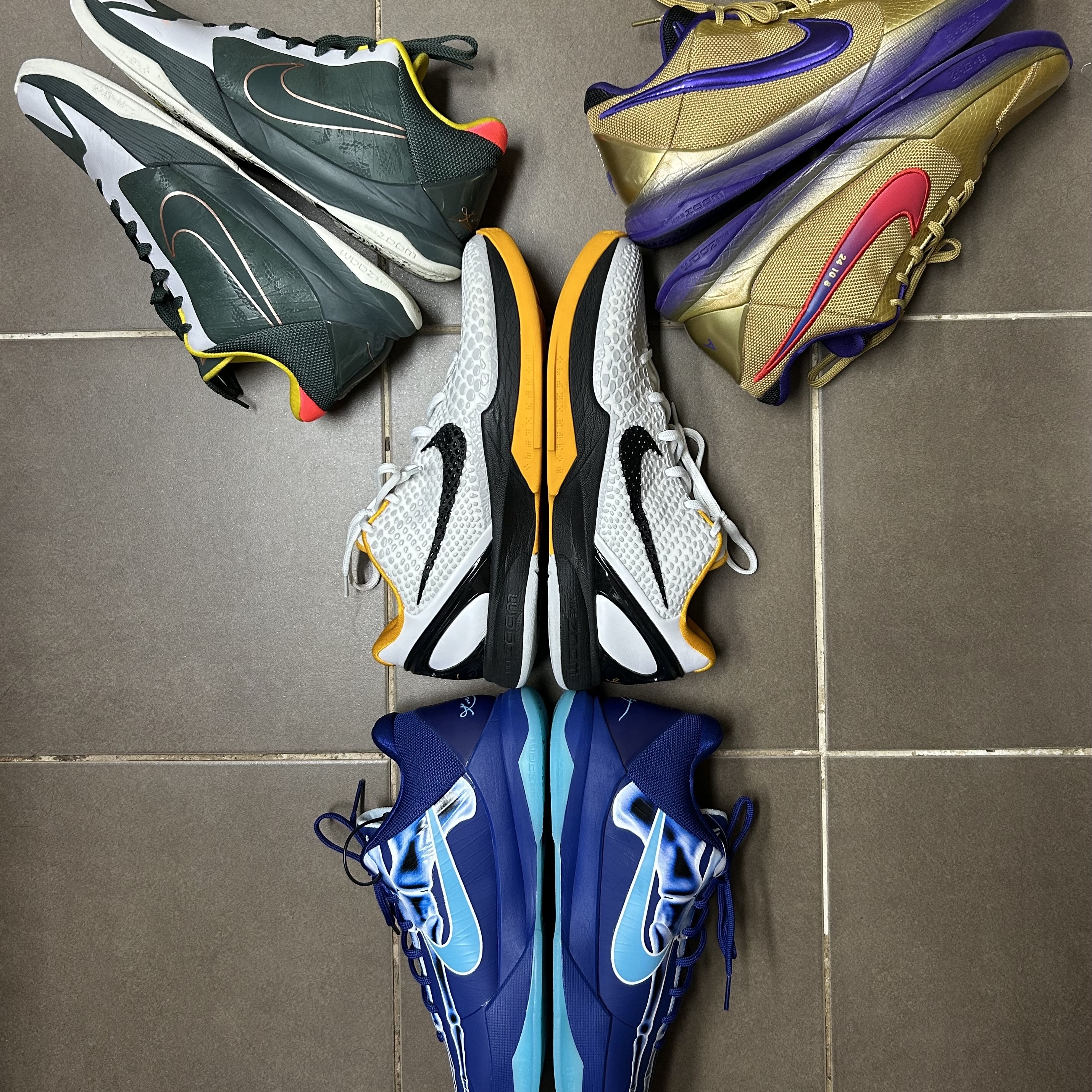 Nike Kobe 5 Protro Deep Royal Blue, Nike Kobe 5 Protro EYBL Forest Green 착용 스타일 - 8