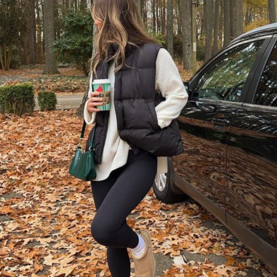 The North Face Nuptse On Ball Vest Black, The North Face 1996 Retro Nuptse Vest Dark Oak 착용 스타일 - 5