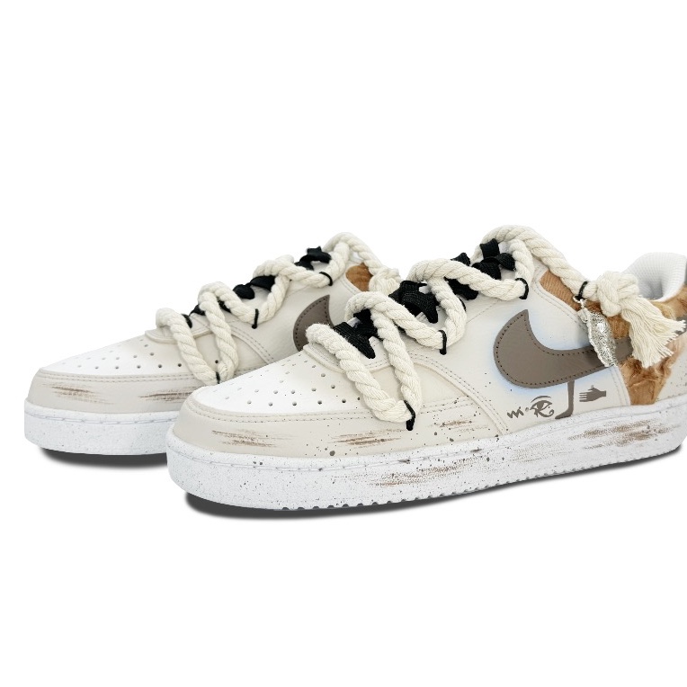 Nike Court Vision Low Next Nature White Black 착용 스타일 - 1