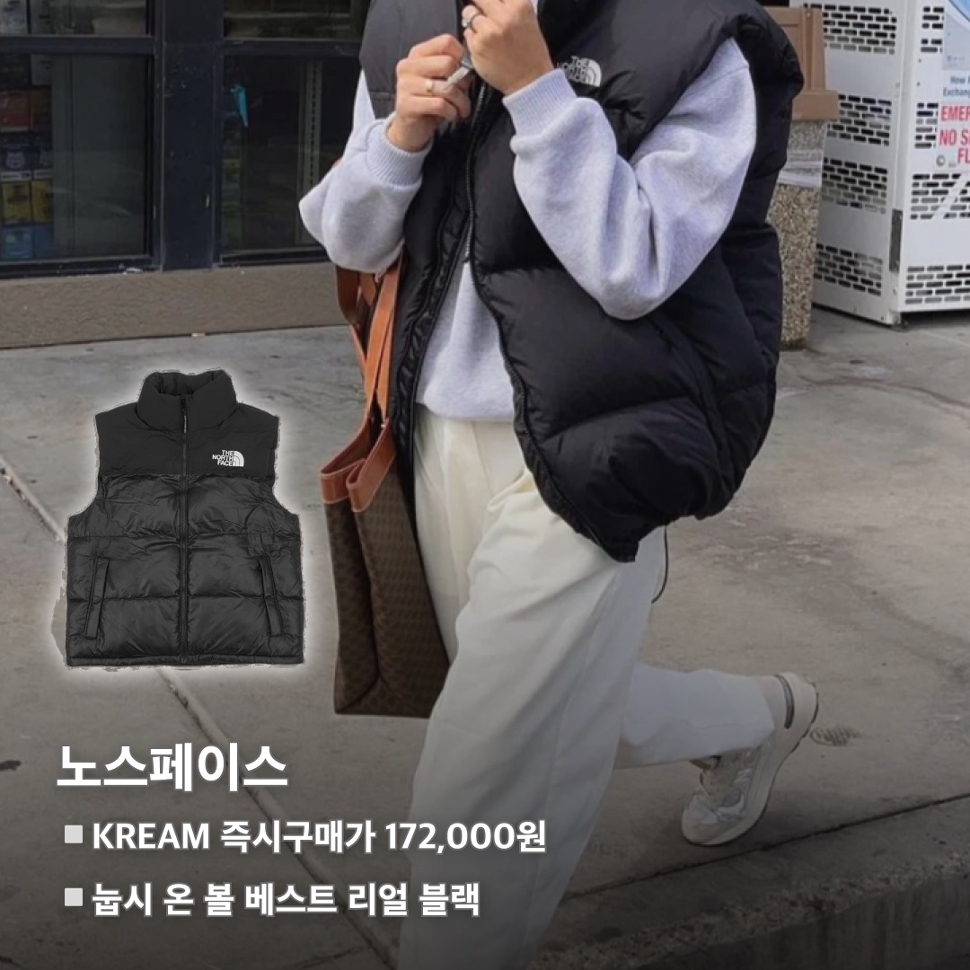 The North Face Nuptse On Ball Vest Black, The North Face 1996 Retro Nuptse Vest Dark Oak 착용 스타일 - 4