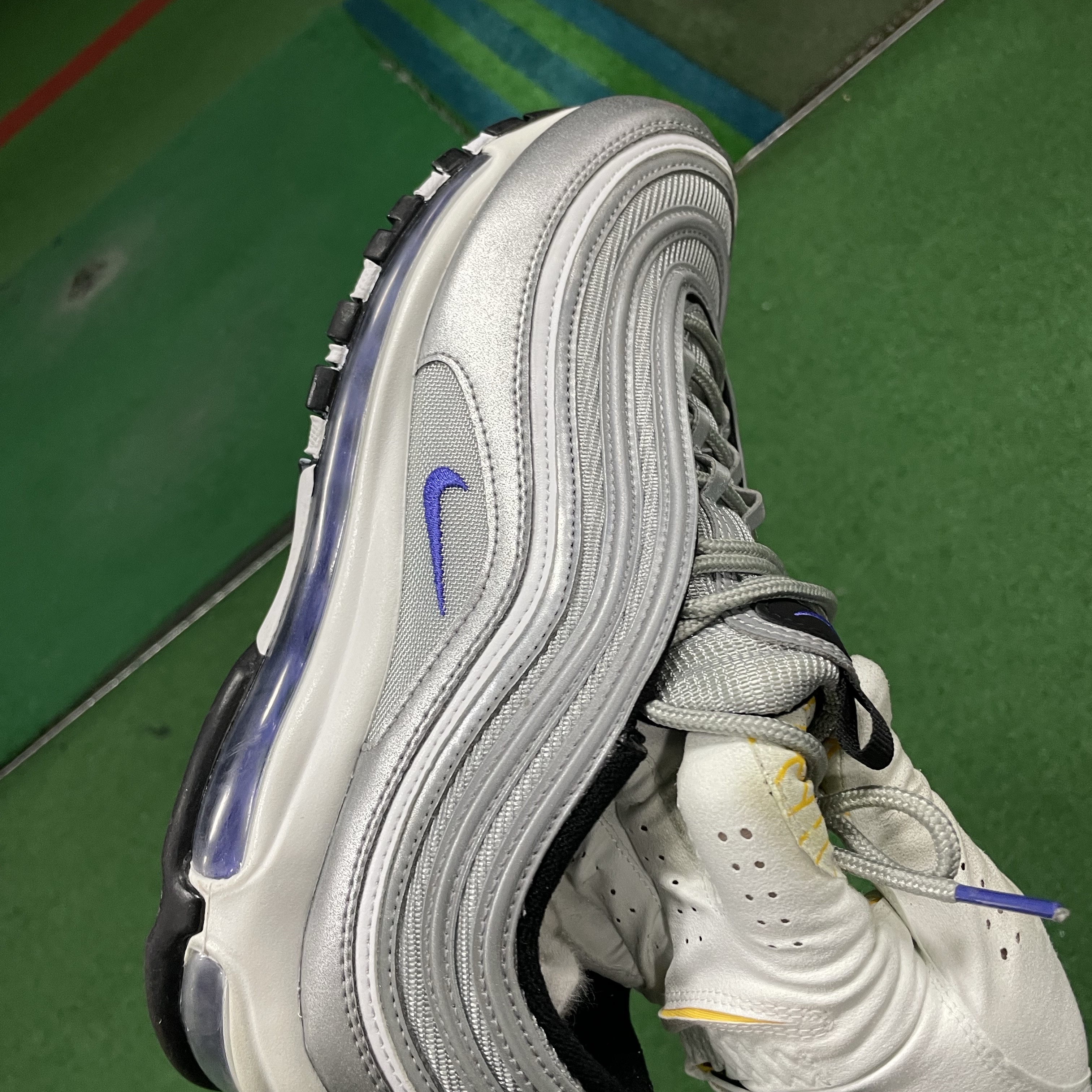Nike Air Max 97 Persian Violet, (GS) Nike Air Max 97 Silver Bullet 2022 착용 스타일