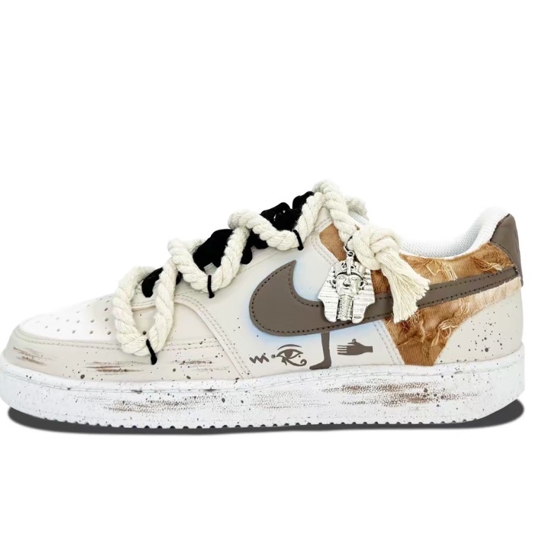 Nike Court Vision Low Next Nature White Black 착용 스타일 - 3