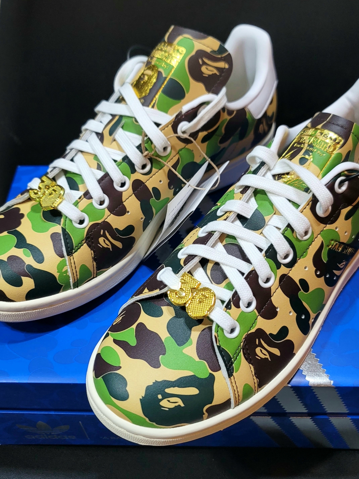 Adidas x BAPE Stan Smith Cloud White 착용 스타일 - 1