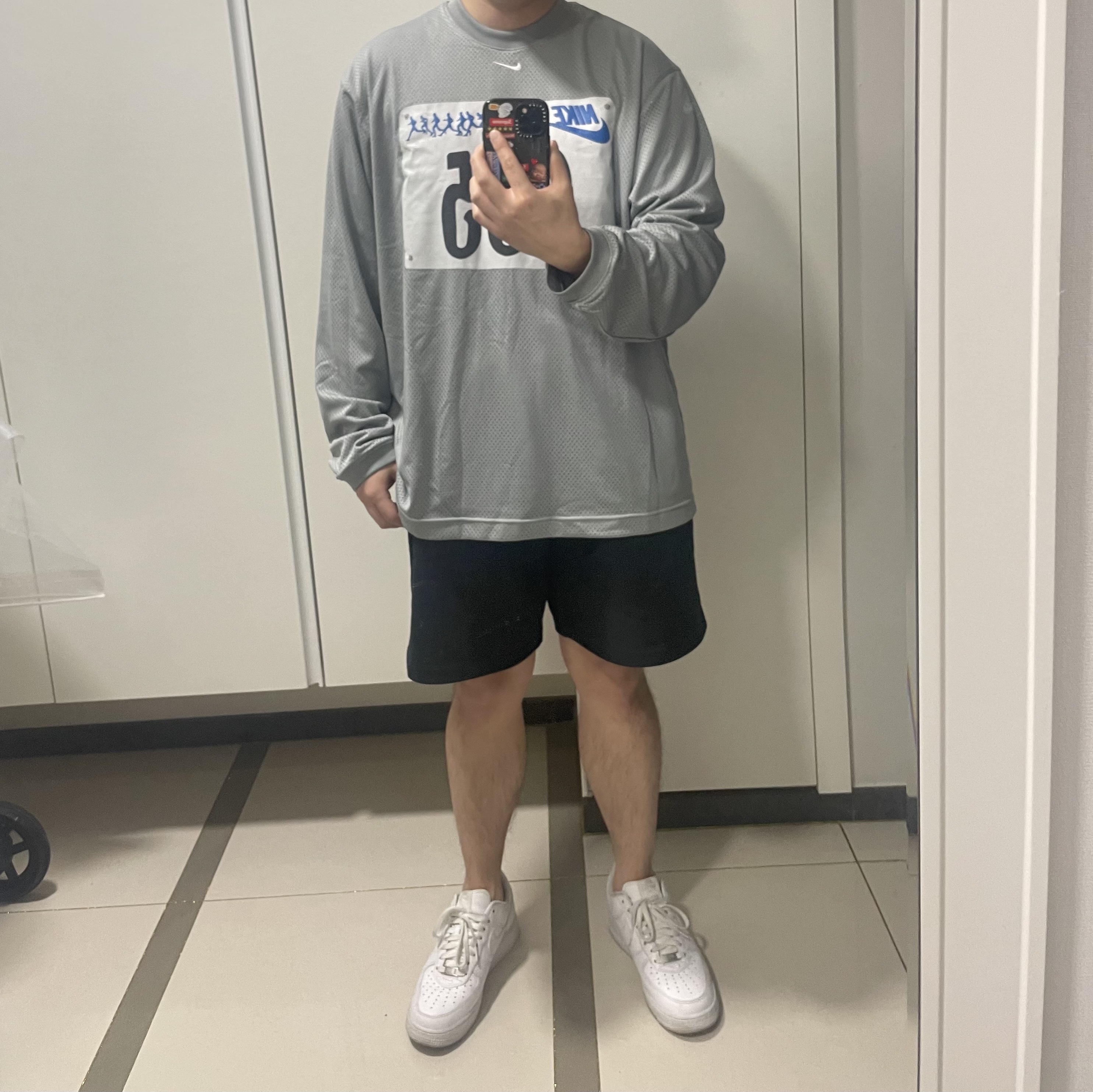 Nike x Cactus Plant Flea Market L/S Jersey Grey - US/EU, Nike x Supreme Air Force 1 Low White 착용 스타일
