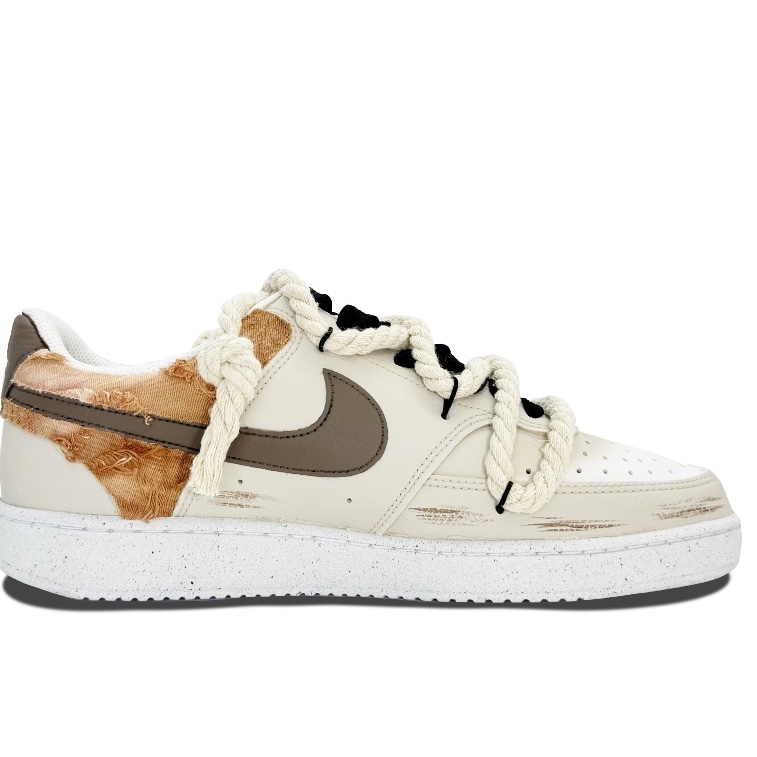Nike Court Vision Low Next Nature White Black 착용 스타일 - 2