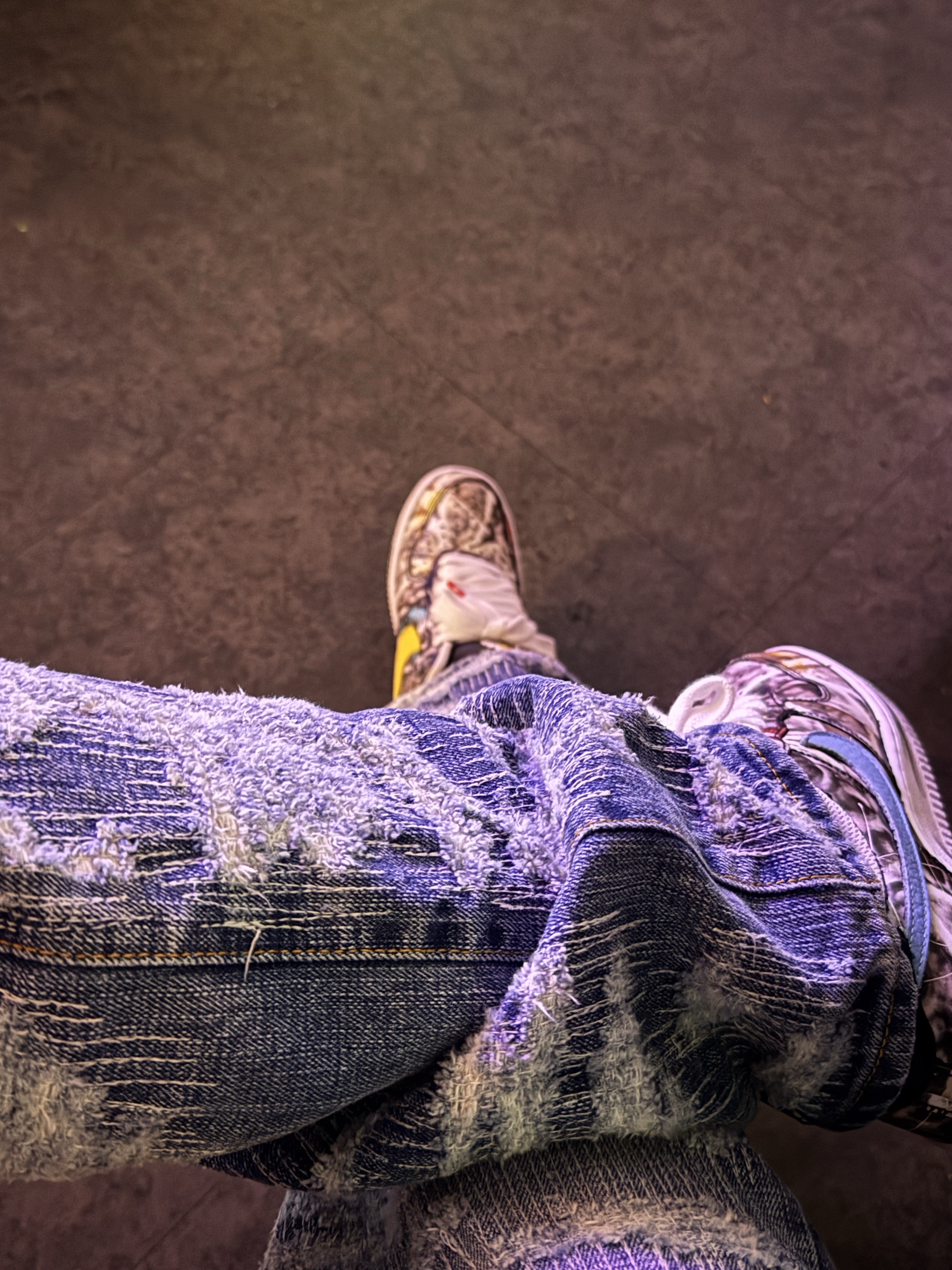 Nike x Peaceminusone Air Force 1 Low Para-Noise 3.0 Black and Multicolor, Undermycar x Konic Section Vol.2 Hard Destroyed Washed Jeans - 23SS 착용 스타일 - 1