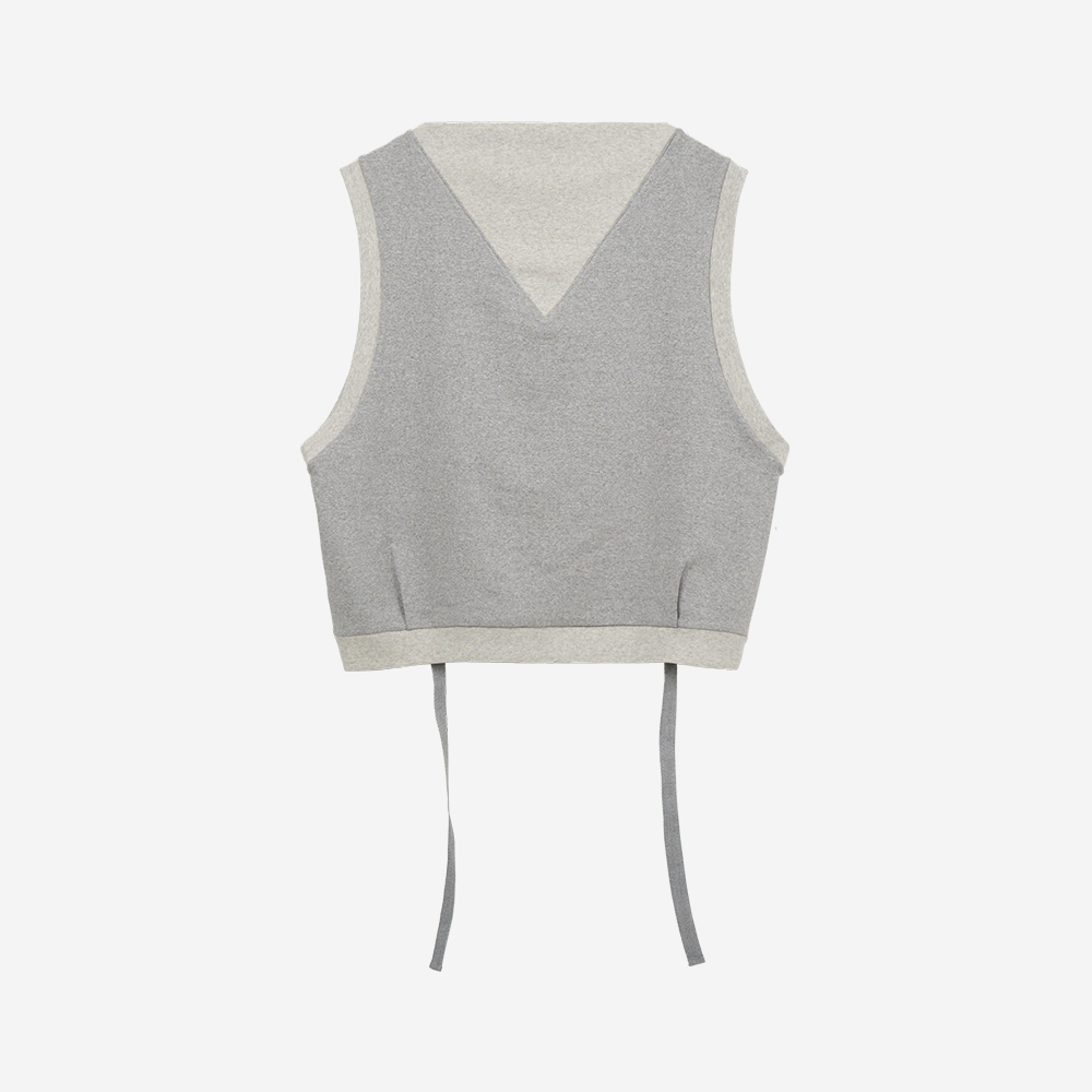 경 타이 오버사이즈 베스트 그레이(Gyeong Tie Oversized Vest Gray) - 2