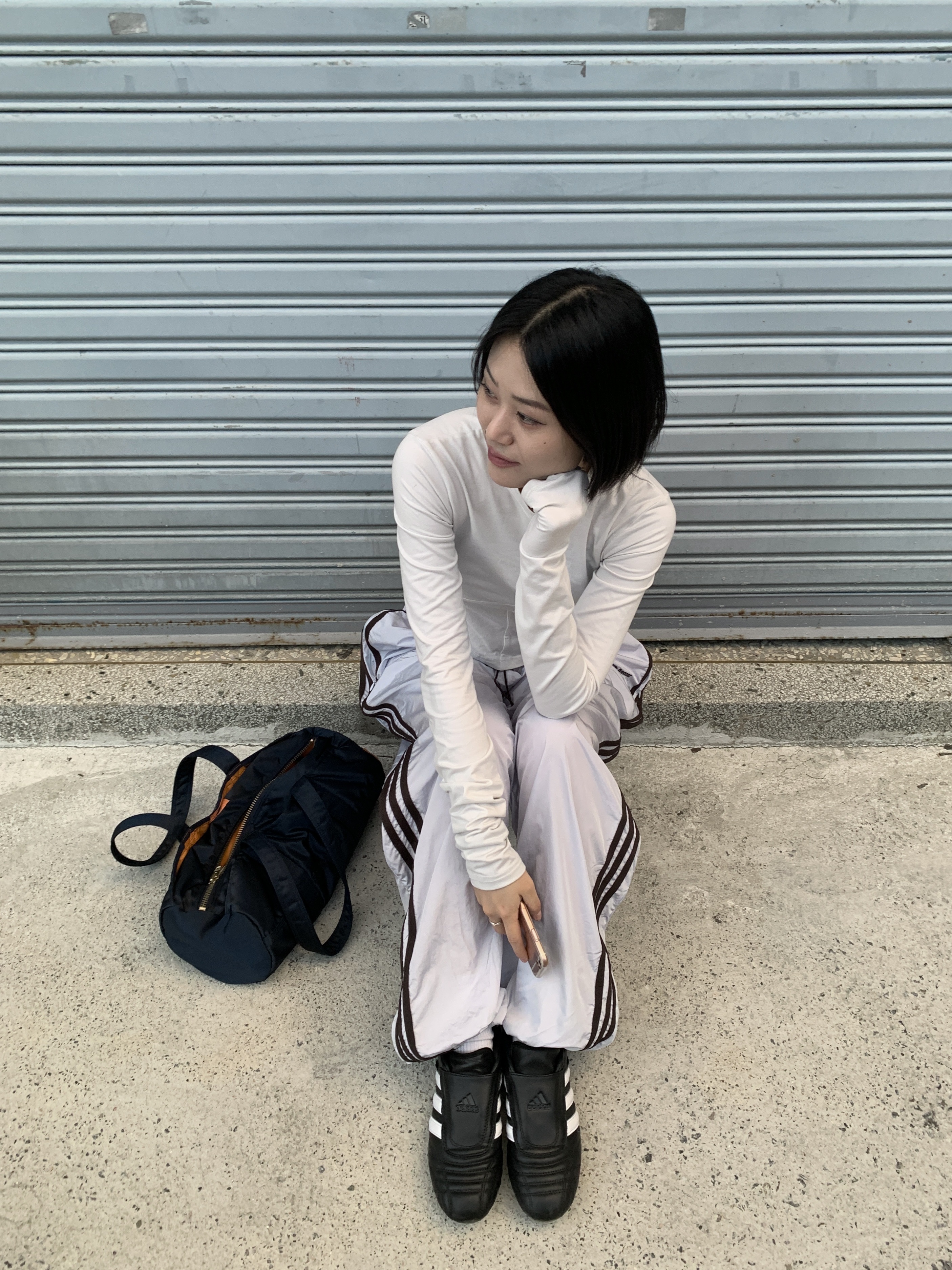 (W) Adidas Taekwondo Lace Core Black Cloud White, Adidas x Wales Bonner Tracksuit Pants Blue Tint - KR Sizing 착용 스타일