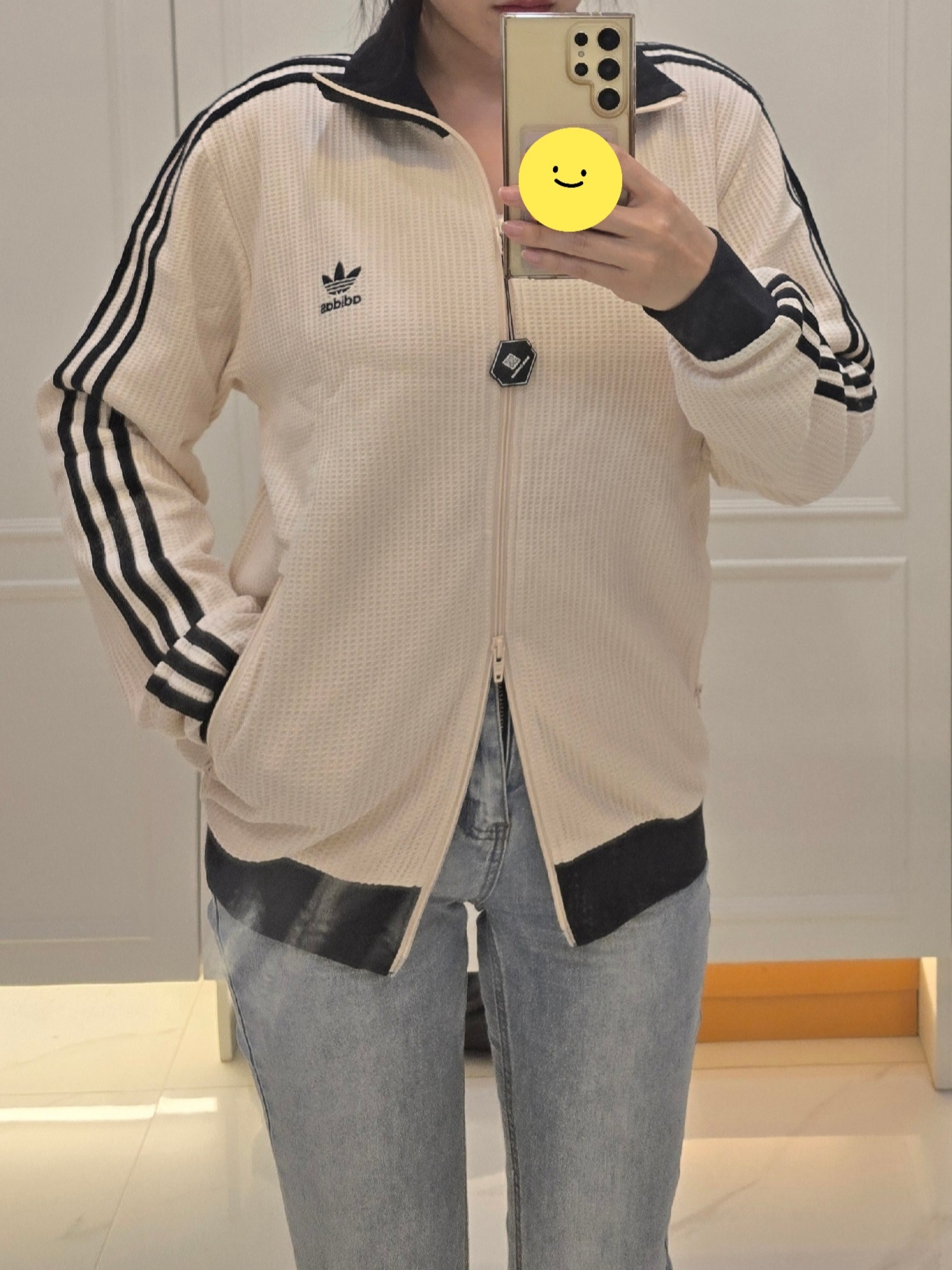 Adidas Waffle Beckenbauer Track Top Wonder White - KR Sizing 착용 스타일