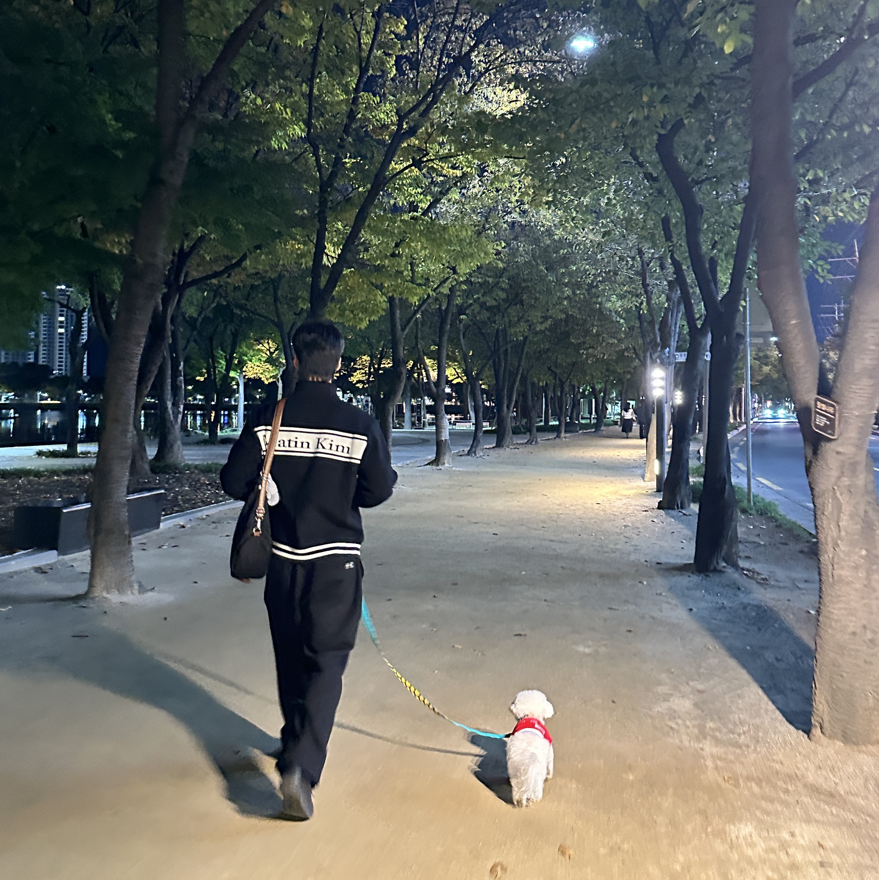 Matin Kim Spell Point Stripe Knit Cardigan Black, Nike Air Force 1 '07 Low Triple Black 착용 스타일 - 2