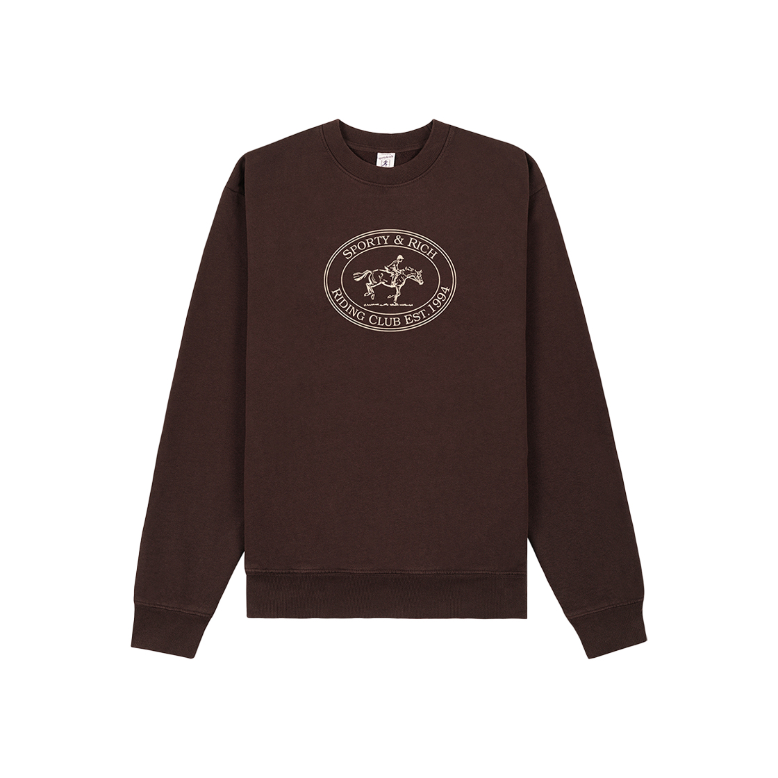 스포티 앤 리치 라이딩 클럽 크루넥 초콜릿 크림 - 24FW