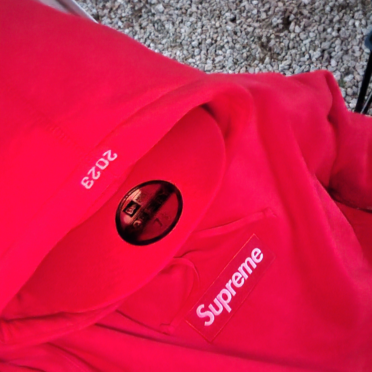 Supreme Jesus Piece S Logo New Era Red - 23FW, Supreme Box Logo Hooded Sweatshirt Red - 23FW 착용 스타일 - 1