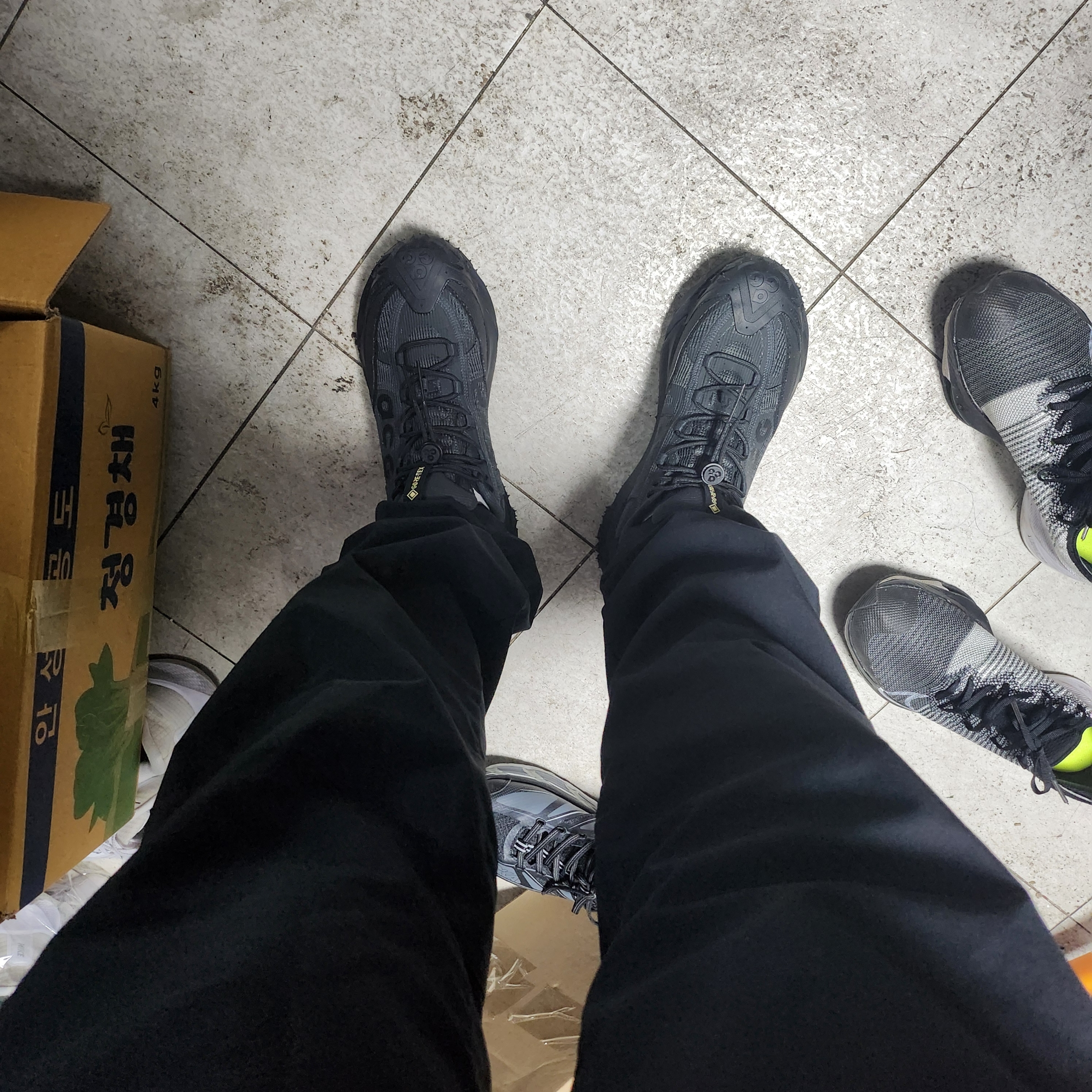 Nike ACG Mountain Fly 2 Low Gore-Tex Black and Dark Smoke Grey 착용 스타일