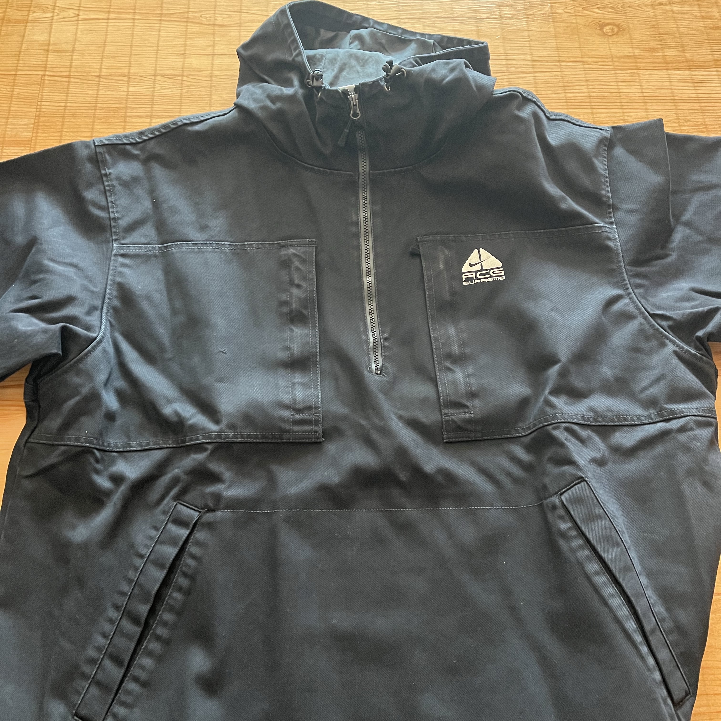 Supreme x Nike ACG Denim Pullover Black - 22FW 착용 스타일