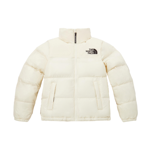 (W) The North Face Nuptse On Ball Jacket Ivory