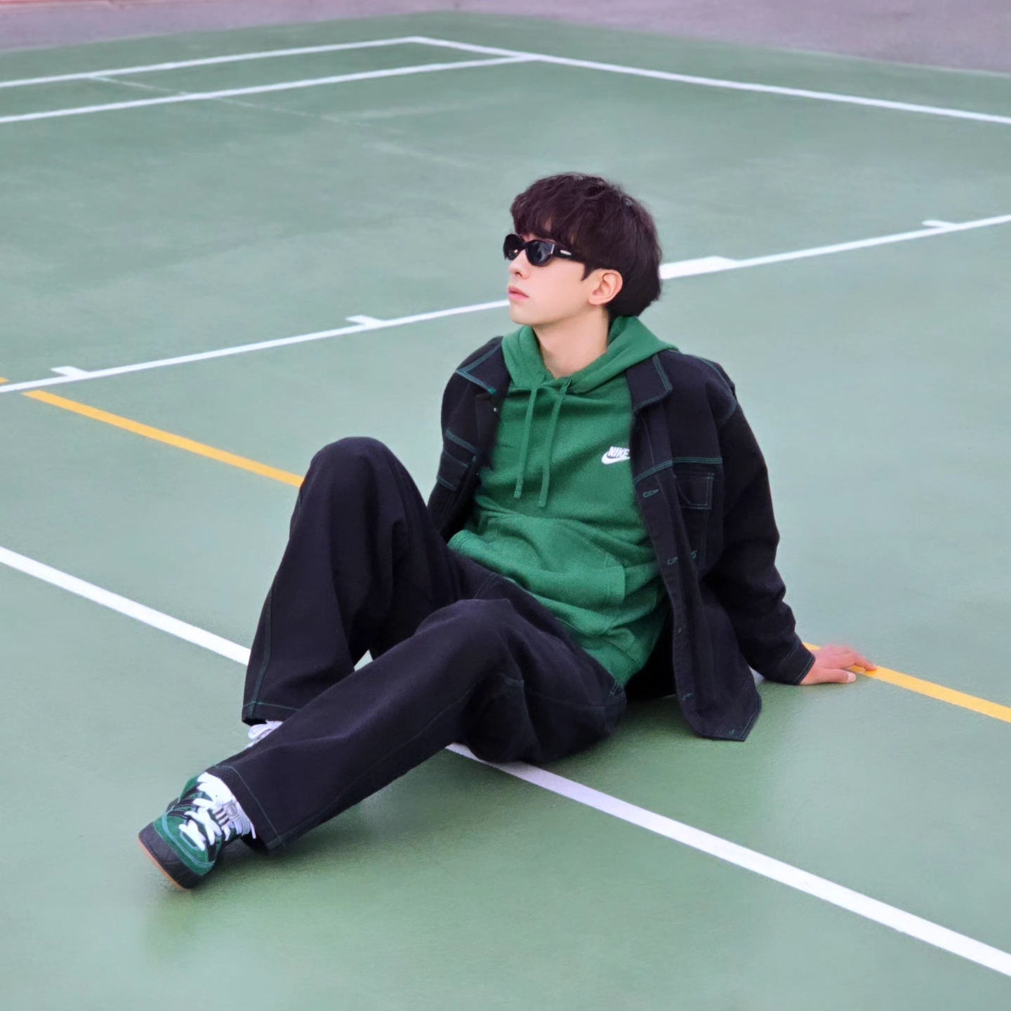 Nike NSW Club Fleece Pullover Hoodie Gorge Green - Asia, Nike NSW Club Fleece Pullover Hoodie Gorge Green - US/EU 착용 스타일 - 9