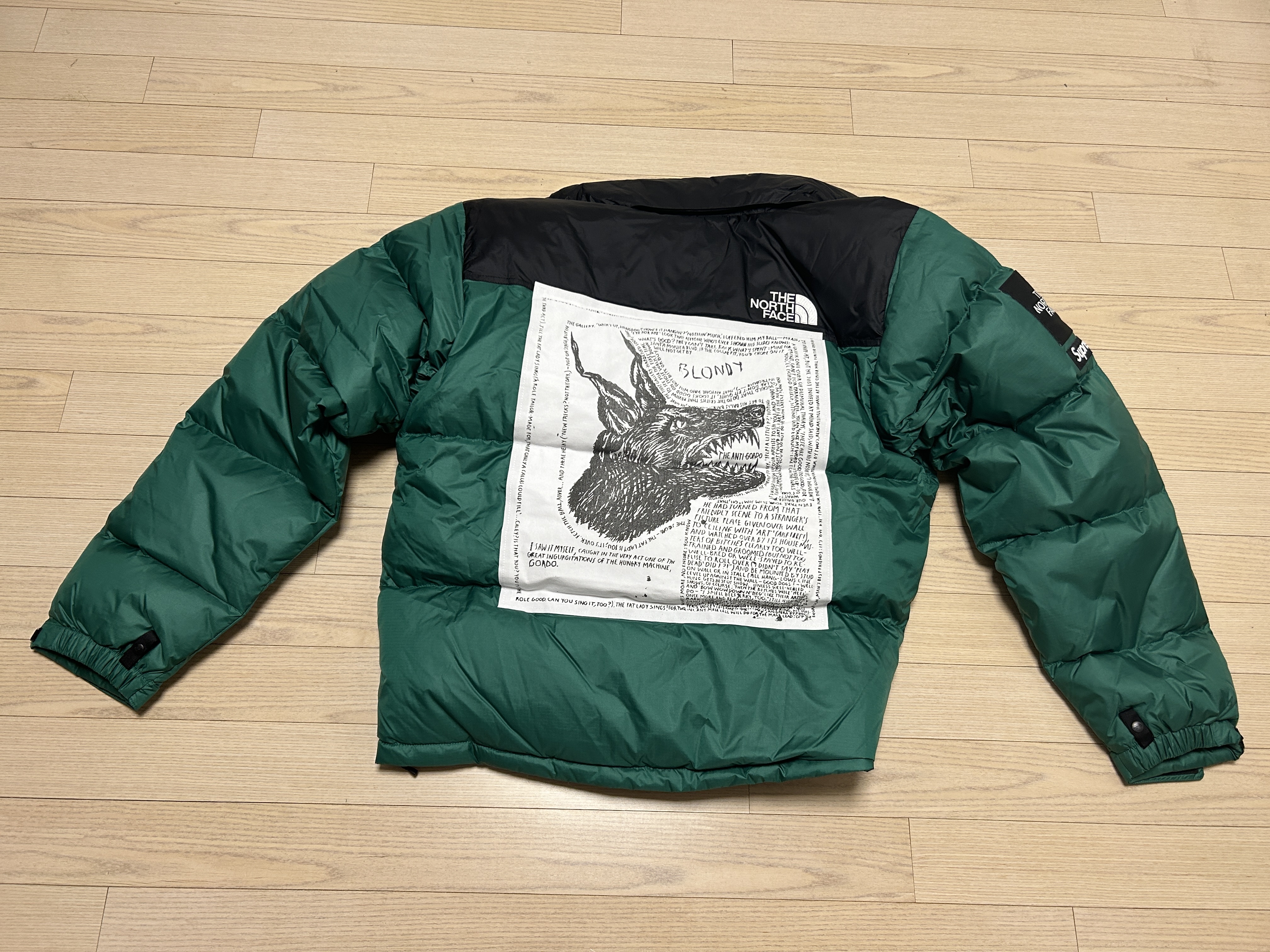 Supreme x The North Face Nuptse Jacket Green - 24FW 착용 스타일