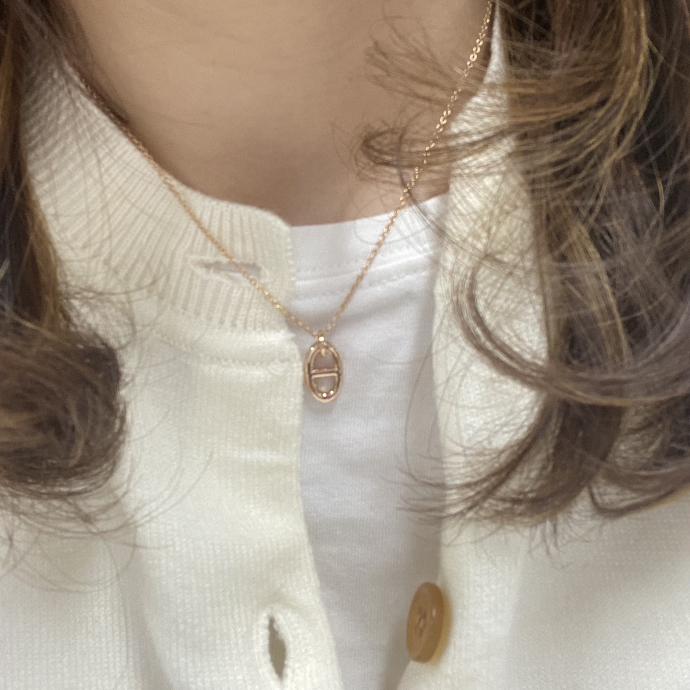 (W) Hermes Small Farandole Pendant Rose Gold 착용 스타일