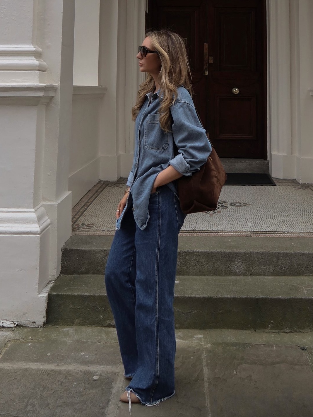 Zara x Ader Error Wide Leg Jeans Blue, Supreme Small Box Shirt Rinsed Denim - 24FW 착용 스타일 - 2