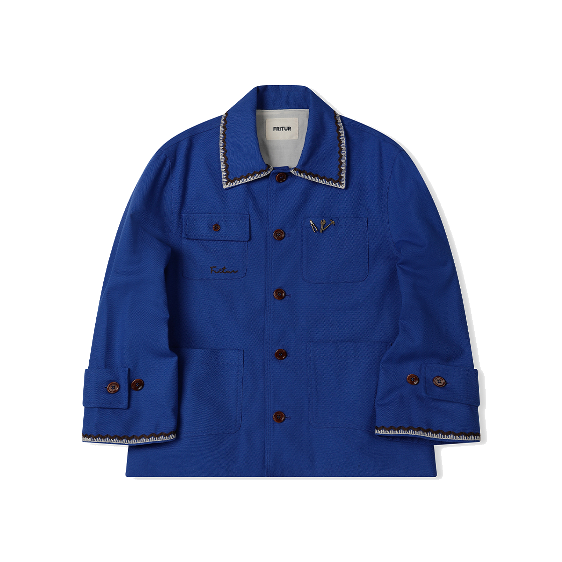 프리터 엠브로이더리 워크자켓 블루