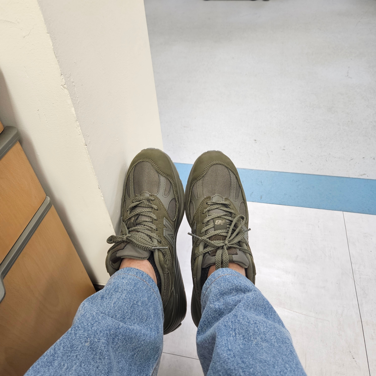 New Balance x Stone Island 991v2 Made in UK Olive Green 착용 스타일