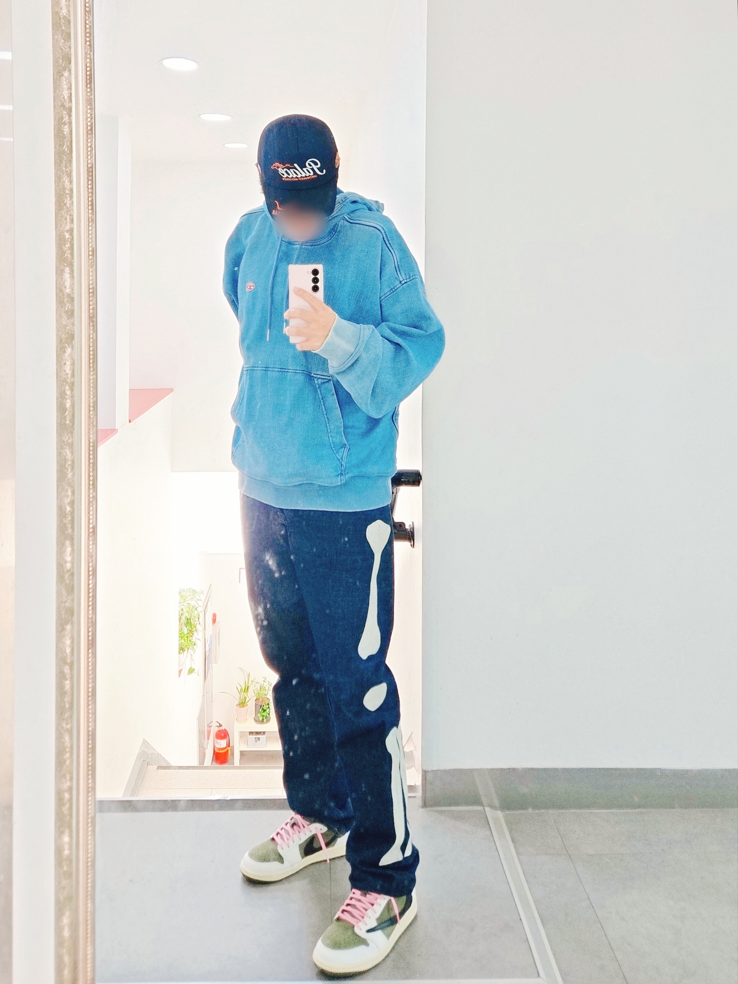 Diesel D-Um-Rib Track Denim Hoodie Light Blue, Kapital 12.5 oz. Denim Mexican Tuxedo 5P Okagilly Pants Indigo 착용 스타일