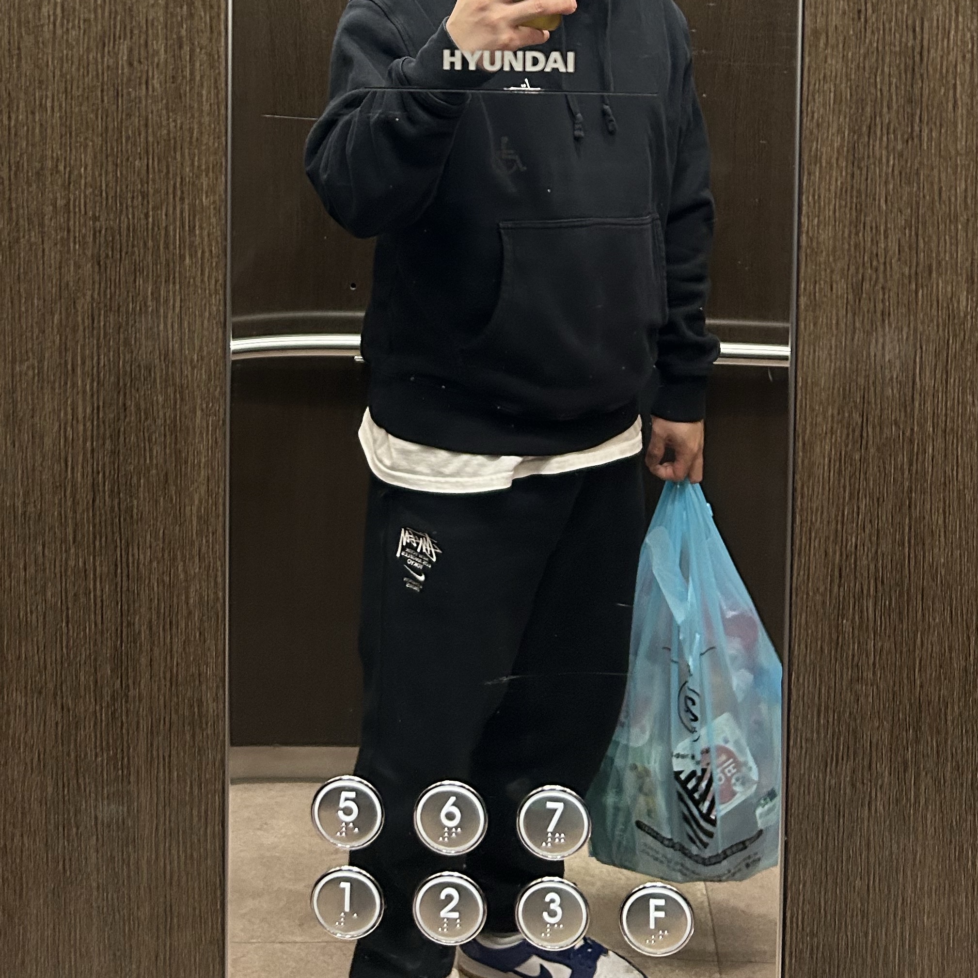 Nike x Stussy NRG ZR Fleece Pants Black - US/EU, Stussy Basic Stussy Pigment Dyed Hoodie Black 착용 스타일