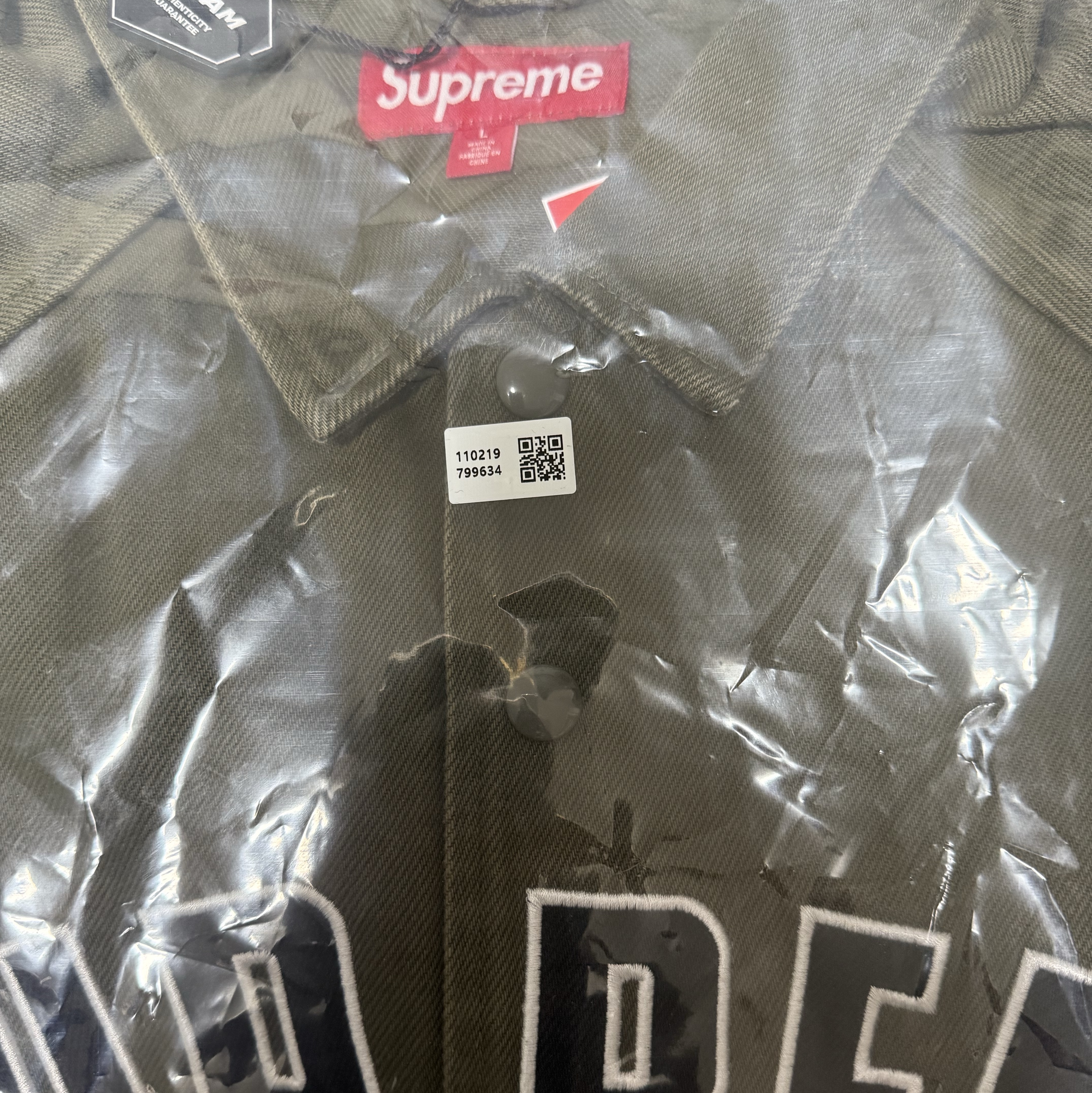 Supreme Arc Denim Coaches Jacket Olive - 24SS, Supreme S Logo Zip Up Hooded Sweatshirt Light Olive - 24FW 착용 스타일 - 1