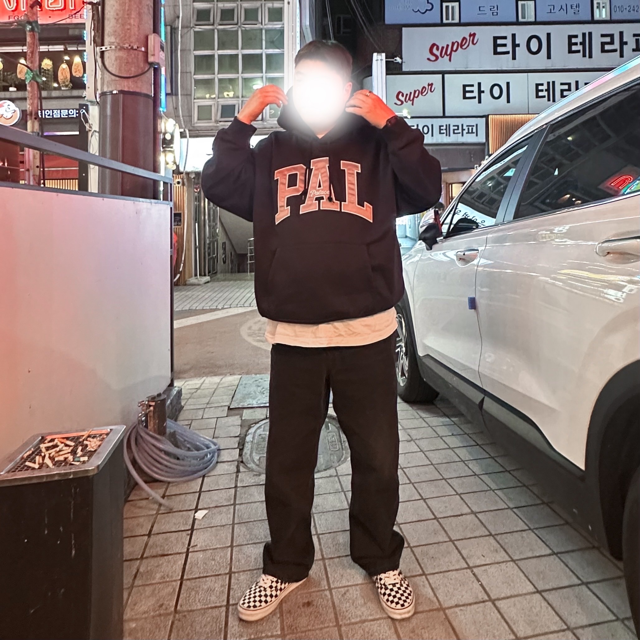 Palace x Gap Hood Black - 24SS 착용 스타일