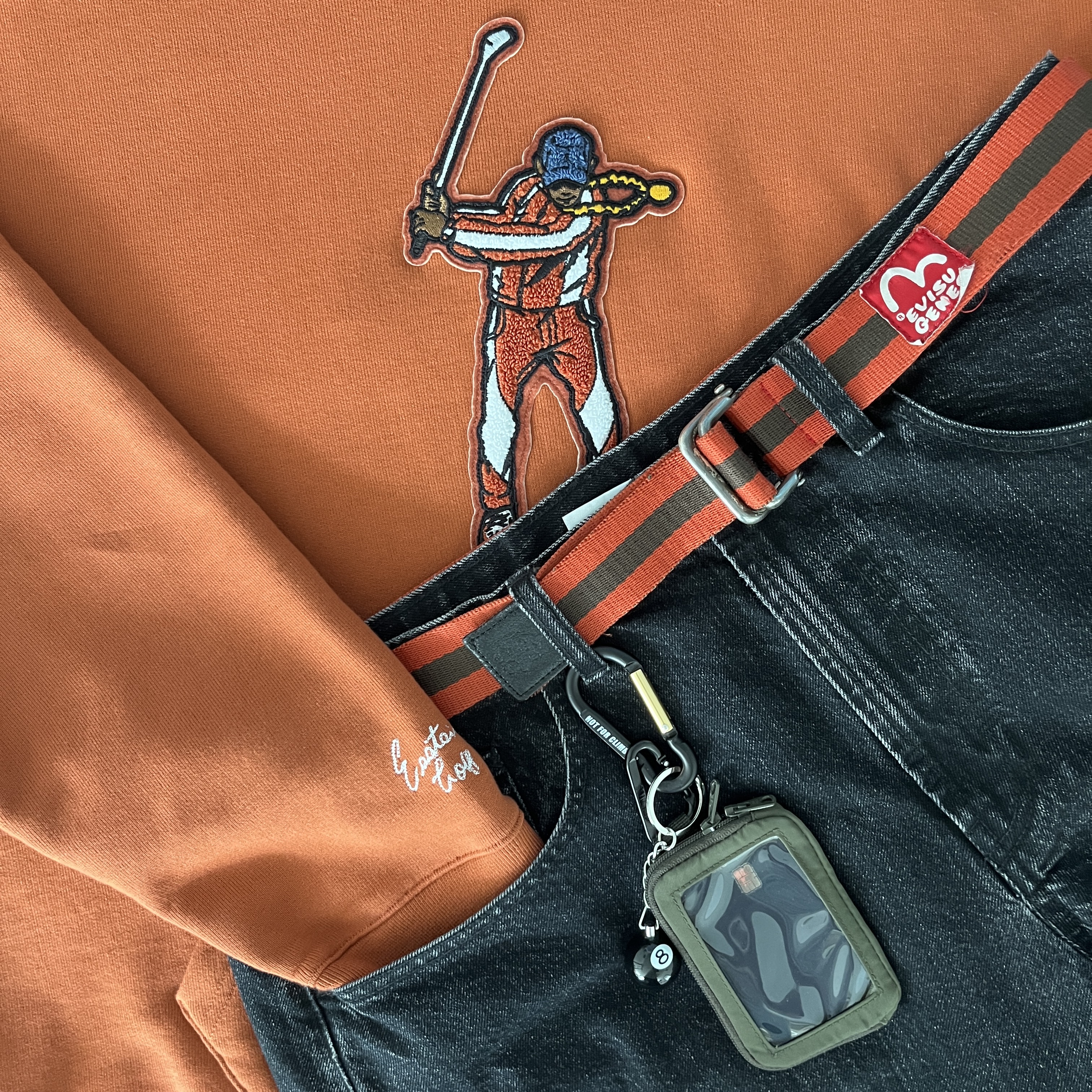 Jordan x Eastside Golf Fleece Hoodie Burnt Sunrise - Asia, Human Made Military Card Case Olive Drab 착용 스타일 - 1
