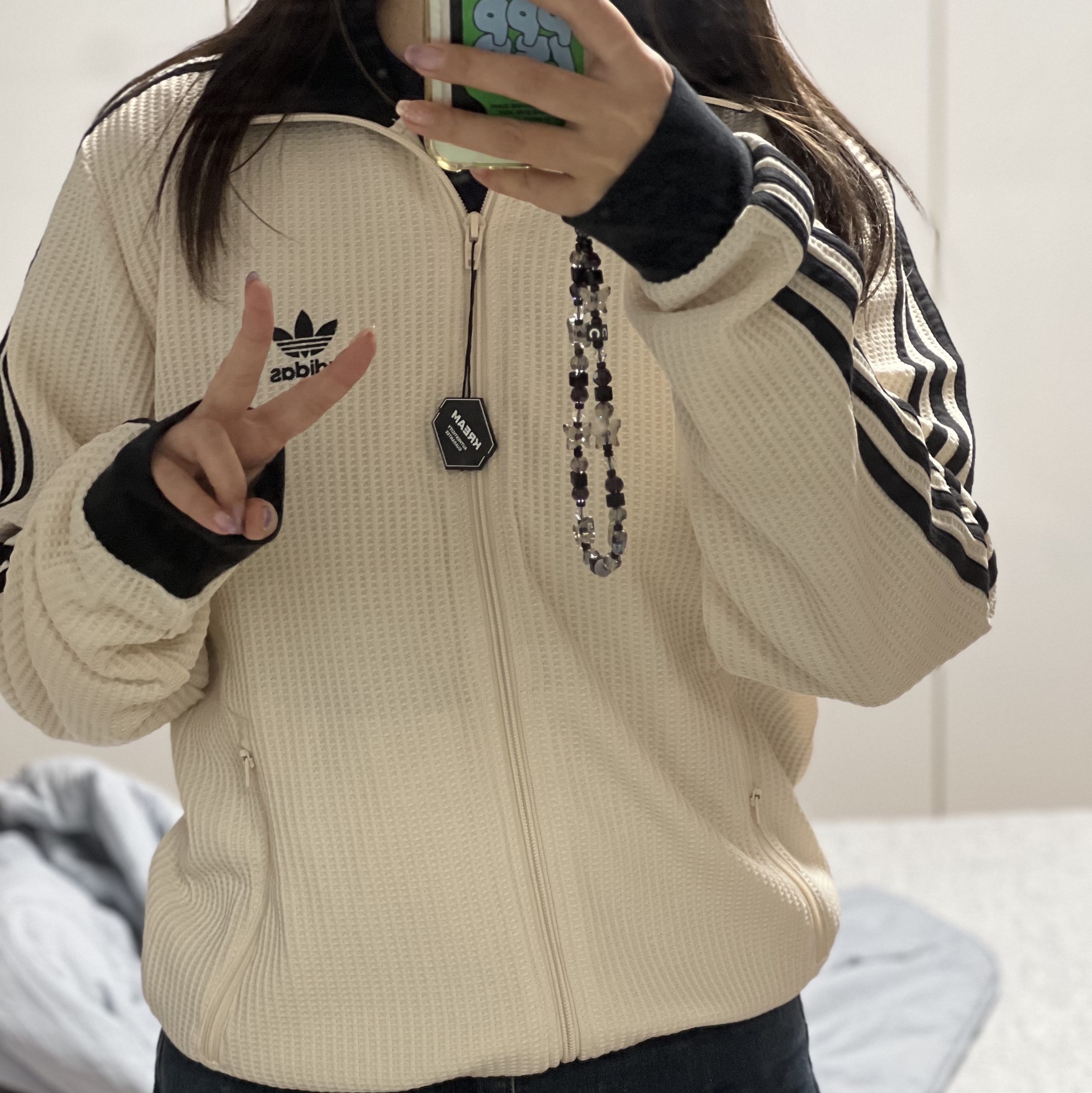 Adidas Waffle Beckenbauer Track Top Wonder White - KR Sizing 착용 스타일