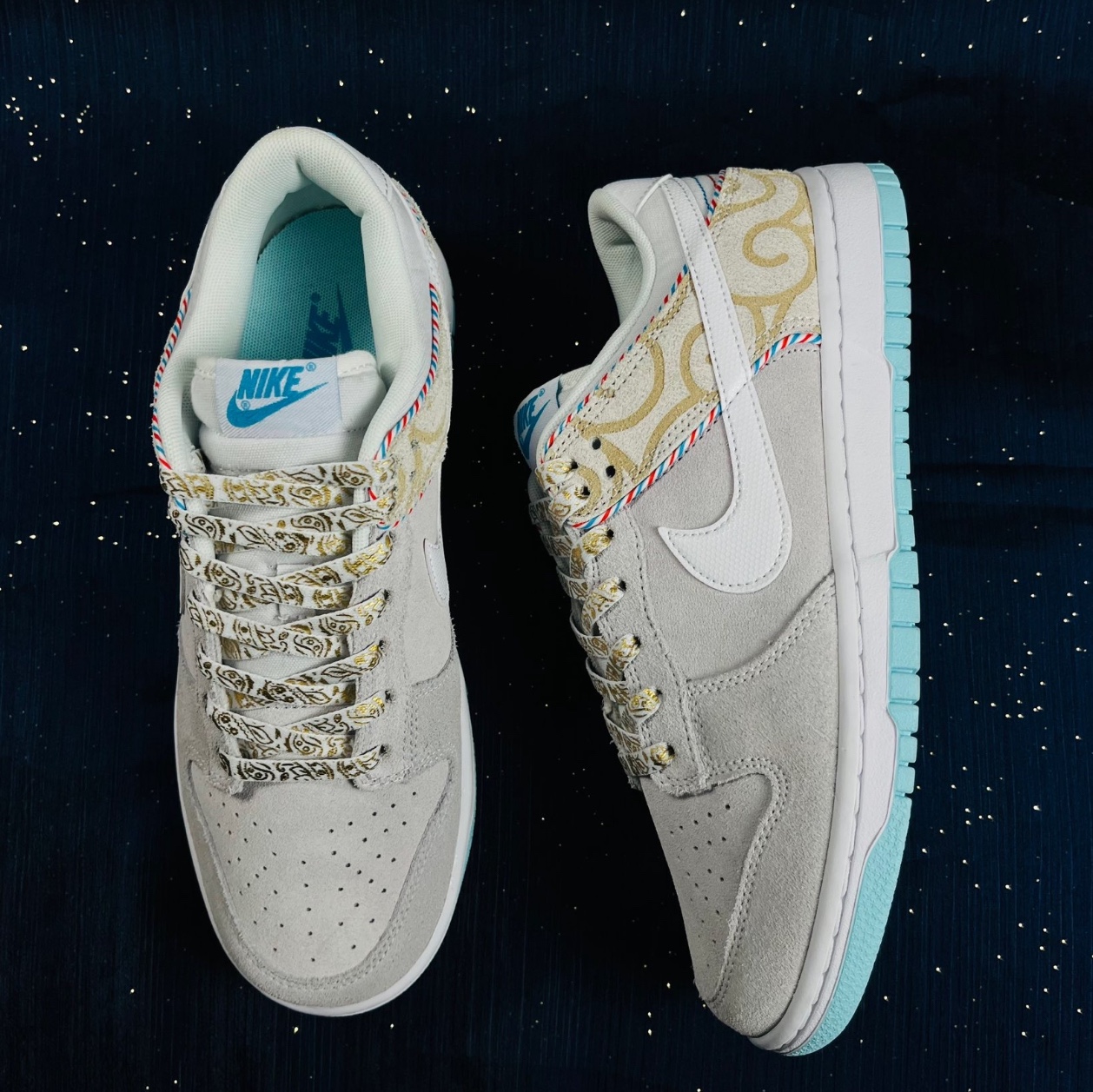 Nike Dunk Low Retro SE Barber Shop Grey 착용 스타일