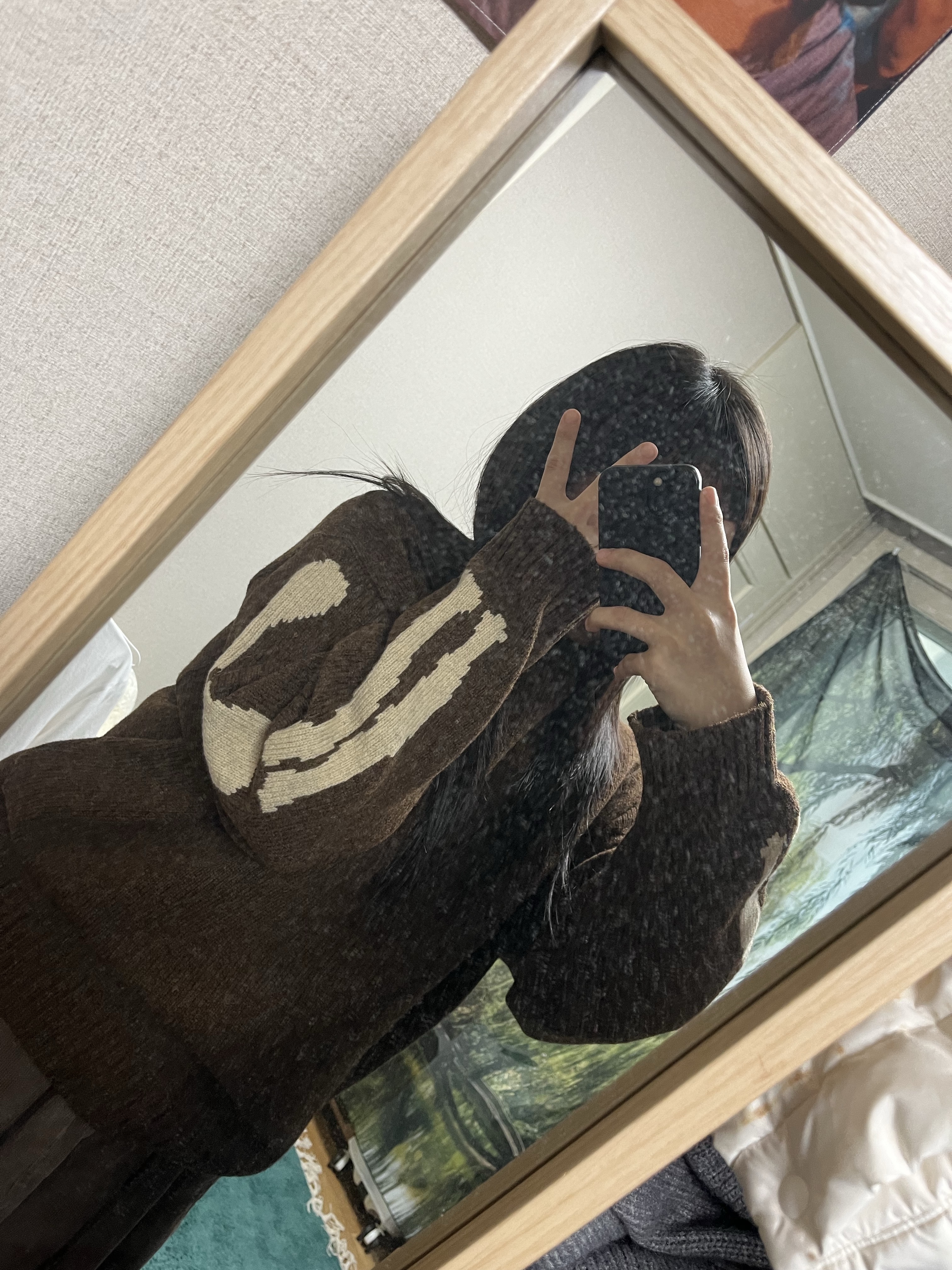 Kapital 5G Wool Bone Crewneck Sweater Brown, Needles H.D. 14W Corduroy Pants Brown 착용 스타일 - 2