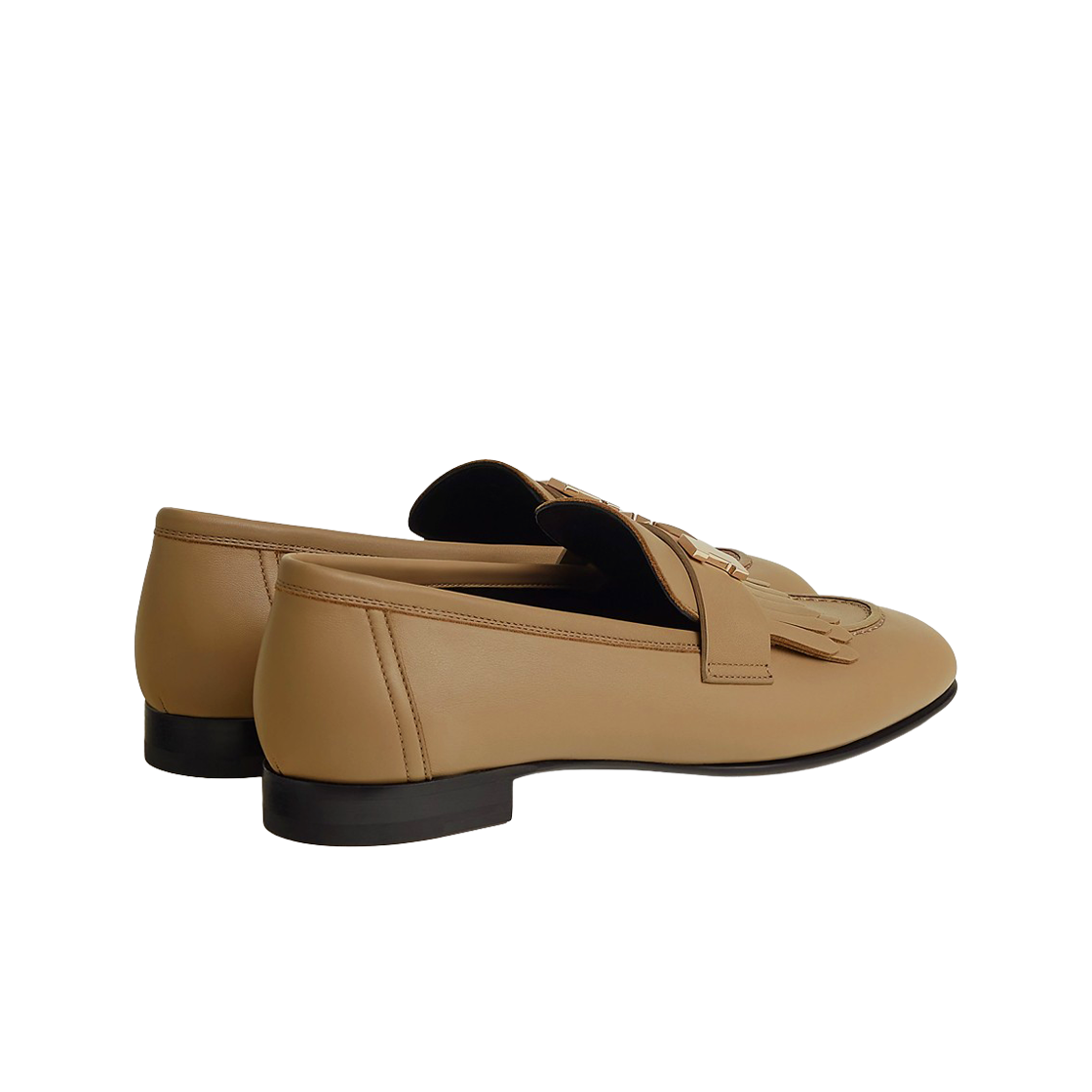 (W) 에르메스 로얄 로퍼 카프스킨 & 페르마브라스 하드웨어 베쥬 사블르((W) Hermes Royal Loafers Calfskin & Permabrass Beige Sable) - 2