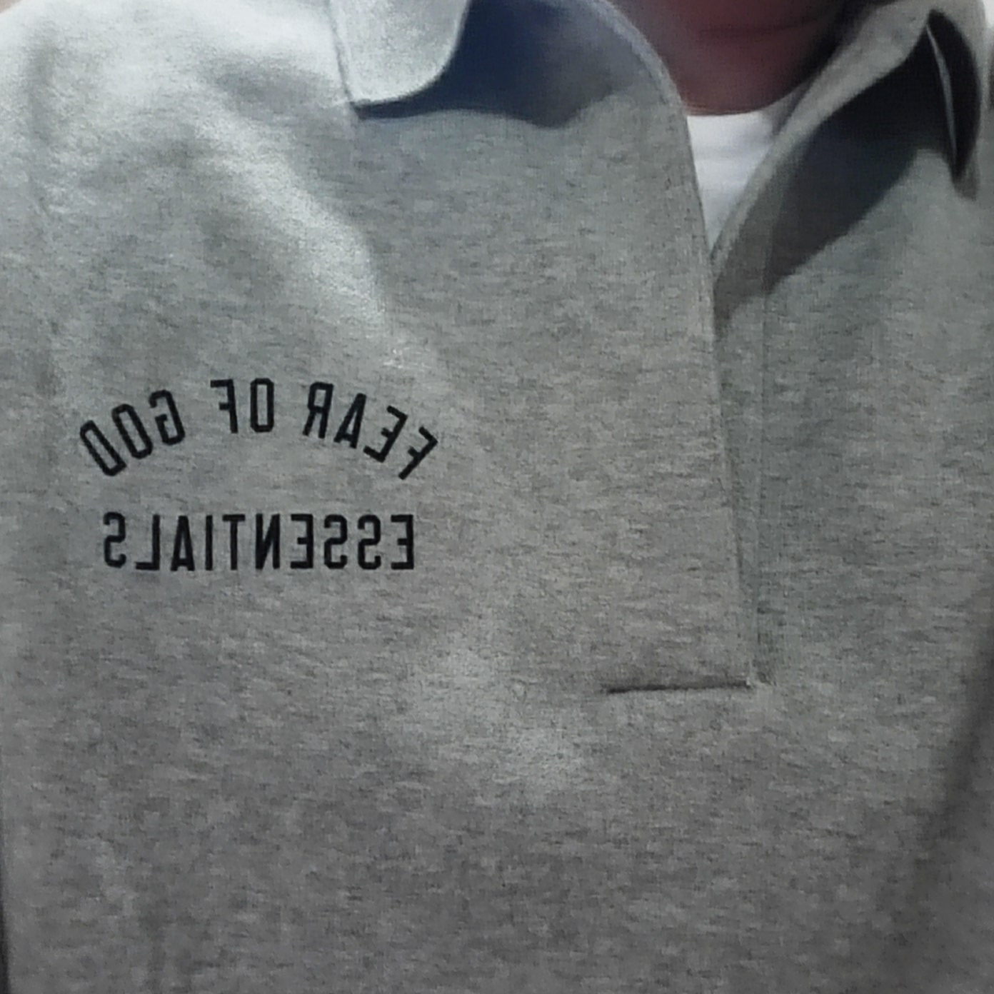 Essentials Fleece Polo Dark Heather - 24FW 착용 스타일