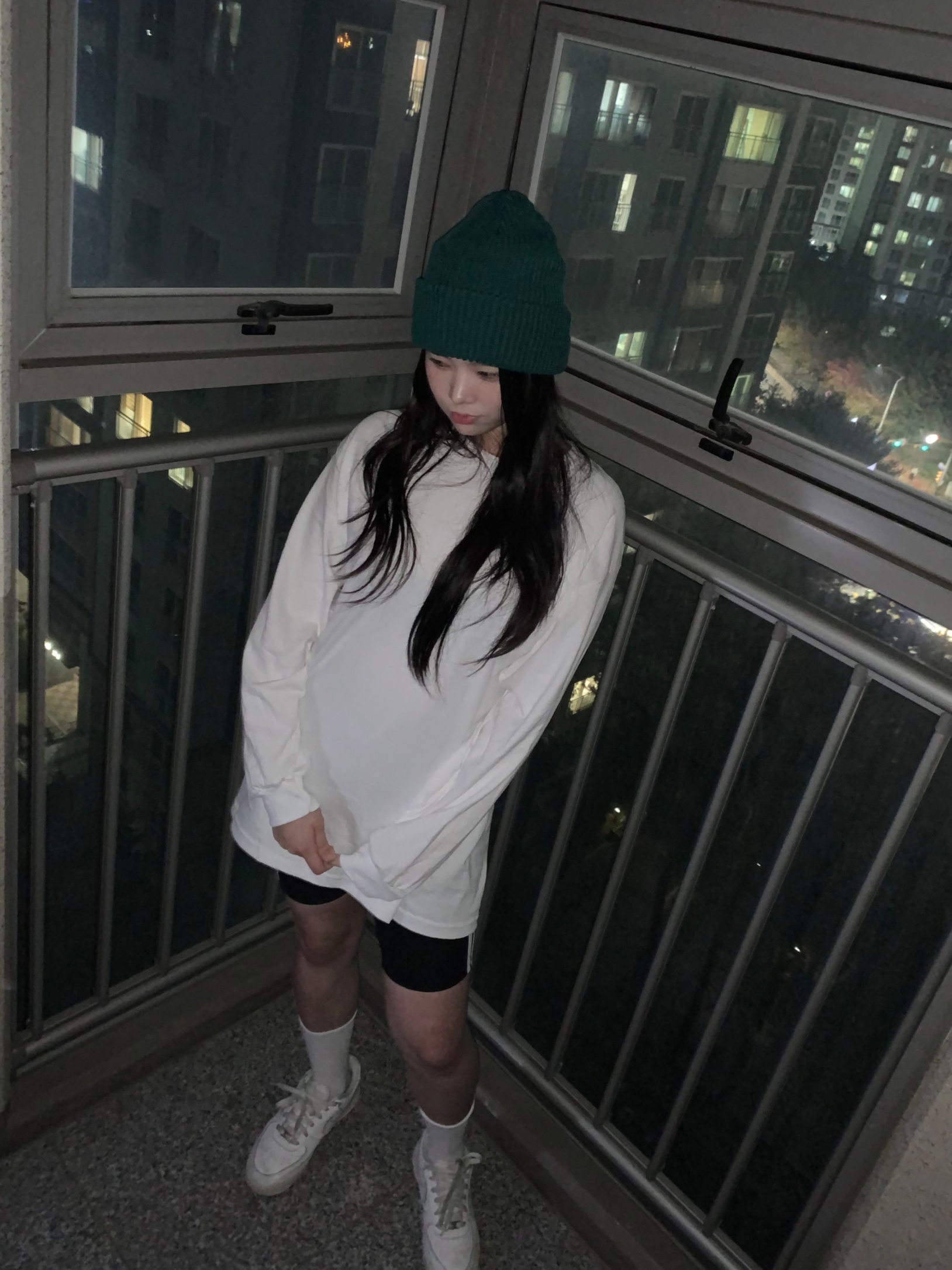 AAA Heavy Cotton 1304 Long Sleeve T-Shirt White Black (2Pack) 착용 스타일 - 2