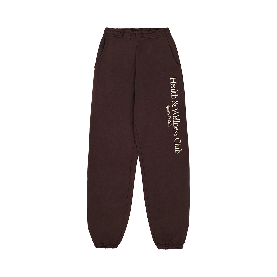 스포티 앤 리치 H&W 크레스트 스웨트팬츠 초콜릿 크림 - 24FW(Sporty & Rich H&W Crest Sweatpant Chocolate Cream - 24FW)