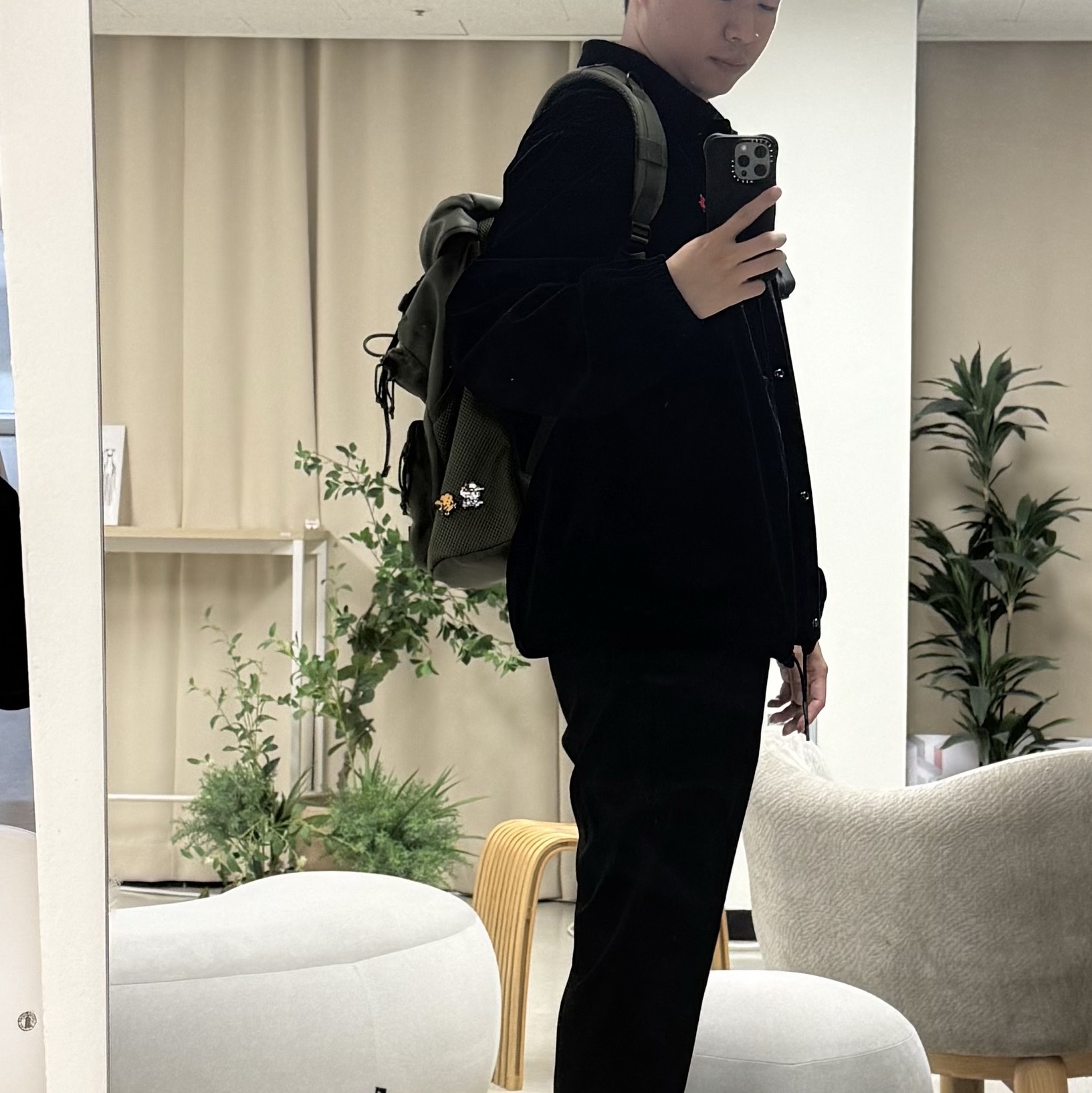 Human Made Military Backpack Olive Drab 착용 스타일 - 2